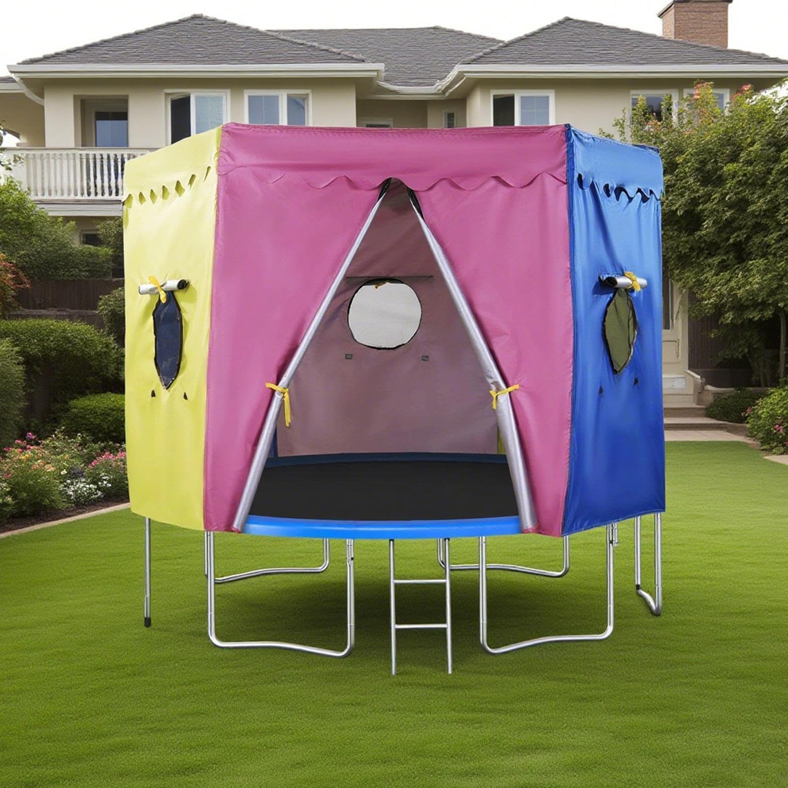 Copertura solare per trampolino tenda pieghevole impermeabile | Protezione solare per letto elastico per parchi acquatici, piscina, attività comunitarie picnic, compleanni, salti, sport al