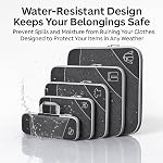 Simplify Living Compression Packing Cubes for Travel, Space-Saving Luggage Organizers, Durable & Waterproof 6-Piece Set with Compression Zipper for Clothes, Shoes & Accessories (Sea Blue)