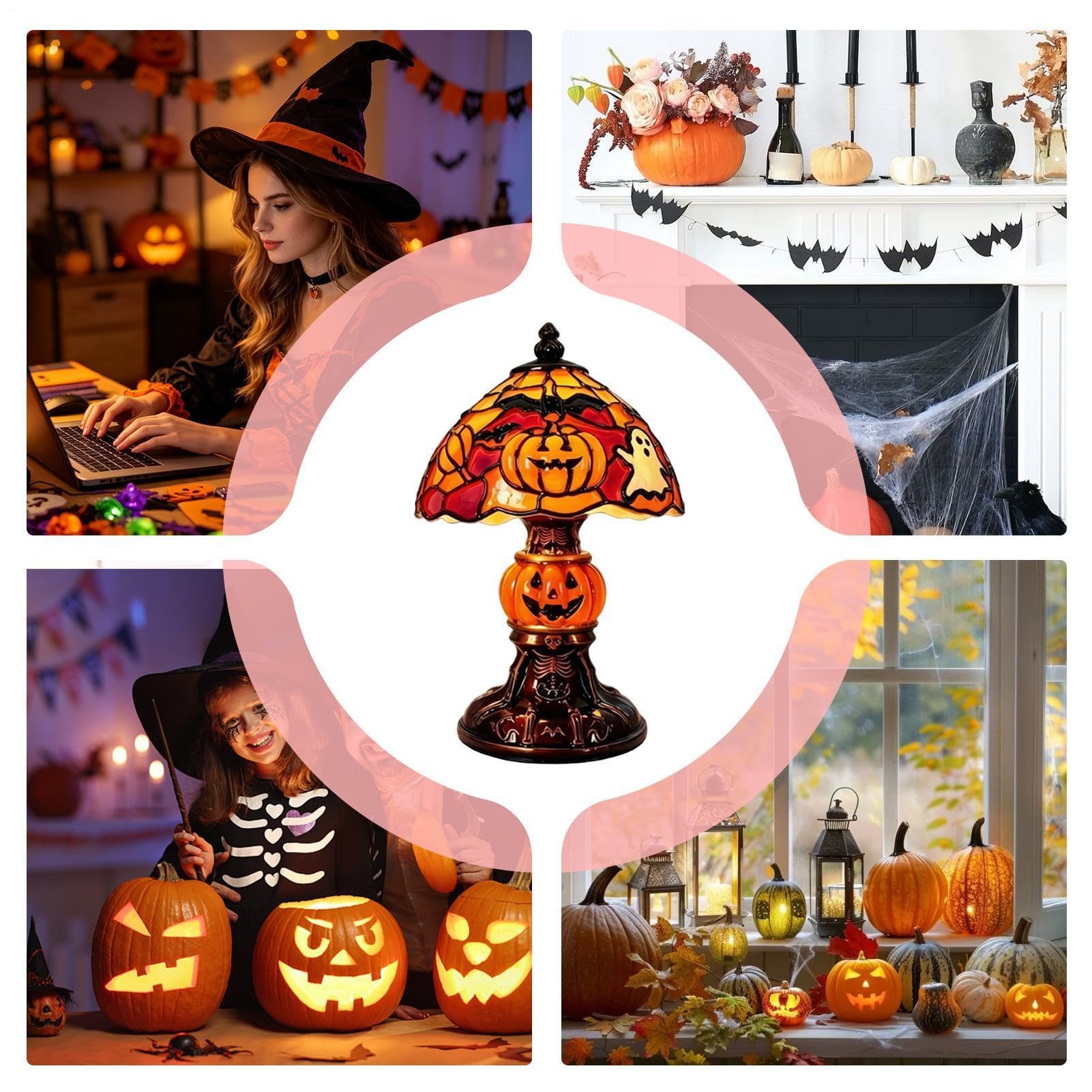 Lampada da tavolo di Halloween, resina USB per la decorazione | Decorazione da scrivania di Halloween per tavolo, casa, soggiorno, camera da letto, aula, scuola, ufficio, auto