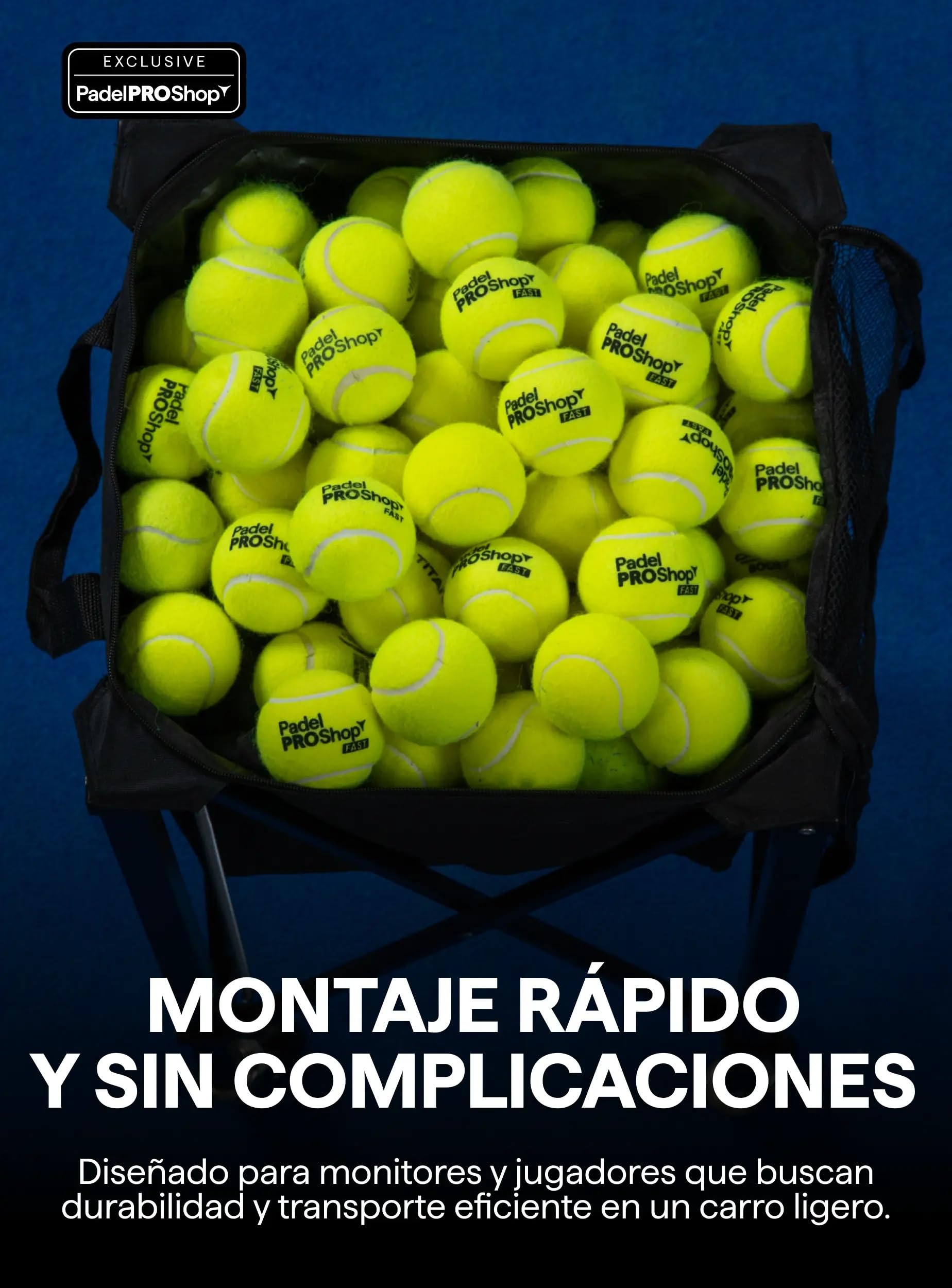 Carro de Bolas de Pádel Plegable 2026 - Cesta Metálica Reforzada, Capacidad 100+ Pelotas, Portátil y Ligero