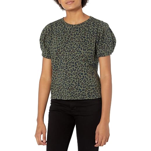 Velvet by Graham & Spencer Women's Dahlia Leopard Puff Sleeve Sweatshirt