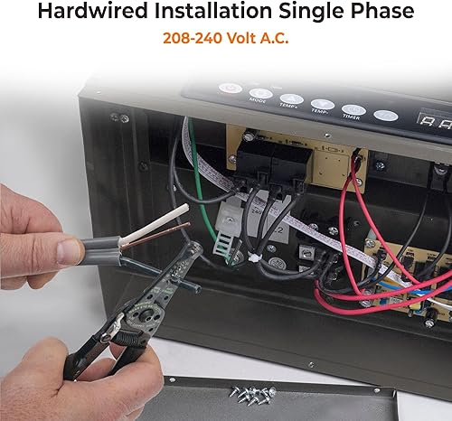 Miniatura 6 de Comfort Zone Electric Hard-Wired Digital Fan-Forced Ceiling Mount Space Heater with Remote, 6,000 Watt, 240 Volt, Overheat Protection, Digital