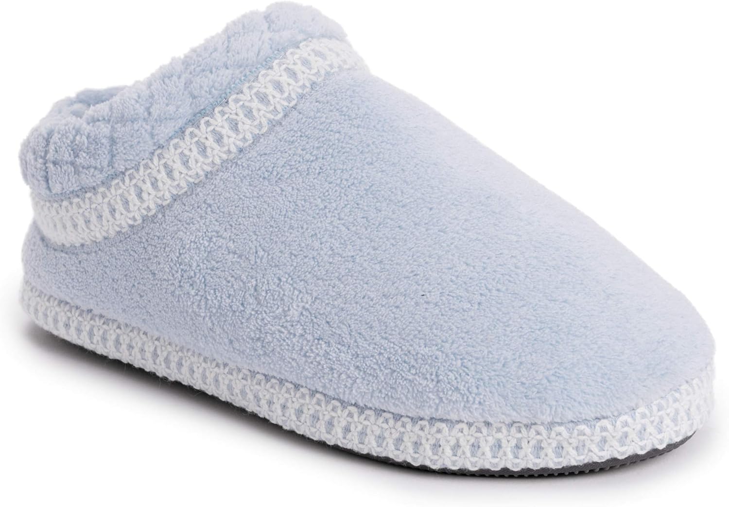MUK LUKS womens Women's Rita Micro Chenille Full Foot Slipper, Freesia Blue, Large US