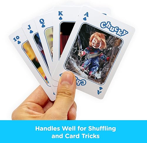 Miniatura 6 de AQUARIUS Chucky Playing Cards - Baraja de cartas con temática de Chucky para tus juegos de cartas favoritos, mercancía y coleccionables con licencia