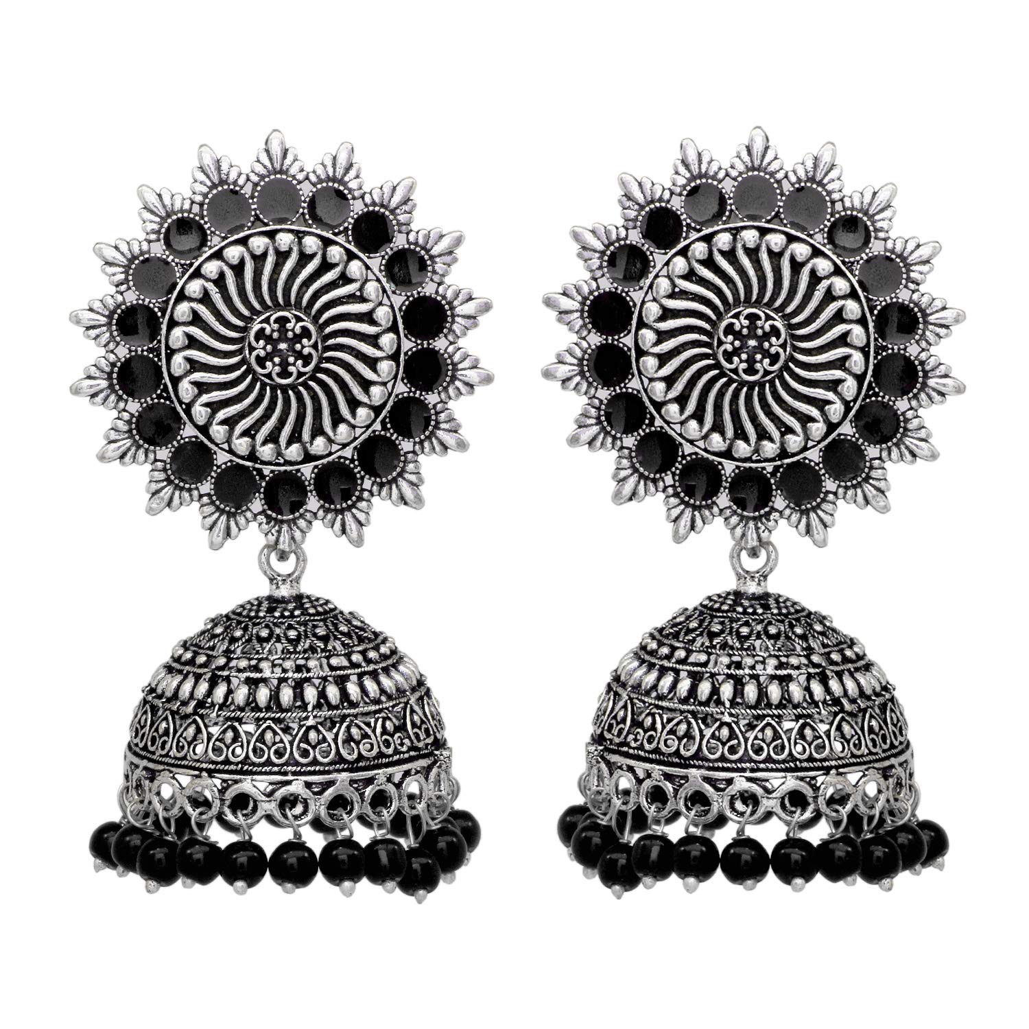 See full amazon price history chart for V L IMPEX Sun Shape Big Size Black Meena Work Silver Plating Oxidised Jhumka Earring For Girls V L IMPEX Sun Shape Big Size Black Meena Work Silver Plating Oxidised Jhumka Earring For Girls (B08H1D1BPG) Amazon Price History, Amazon Price Tracker