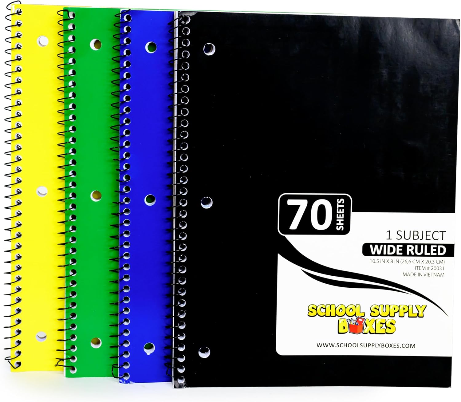 Elementary School Writing Bundle | 1 Box - 51 Pieces per Box | School Supply Boxes - Back to School Essentials | Includes Composition Books, Loose Leaf Paper, Index Cards, 12 ct. Pens & More