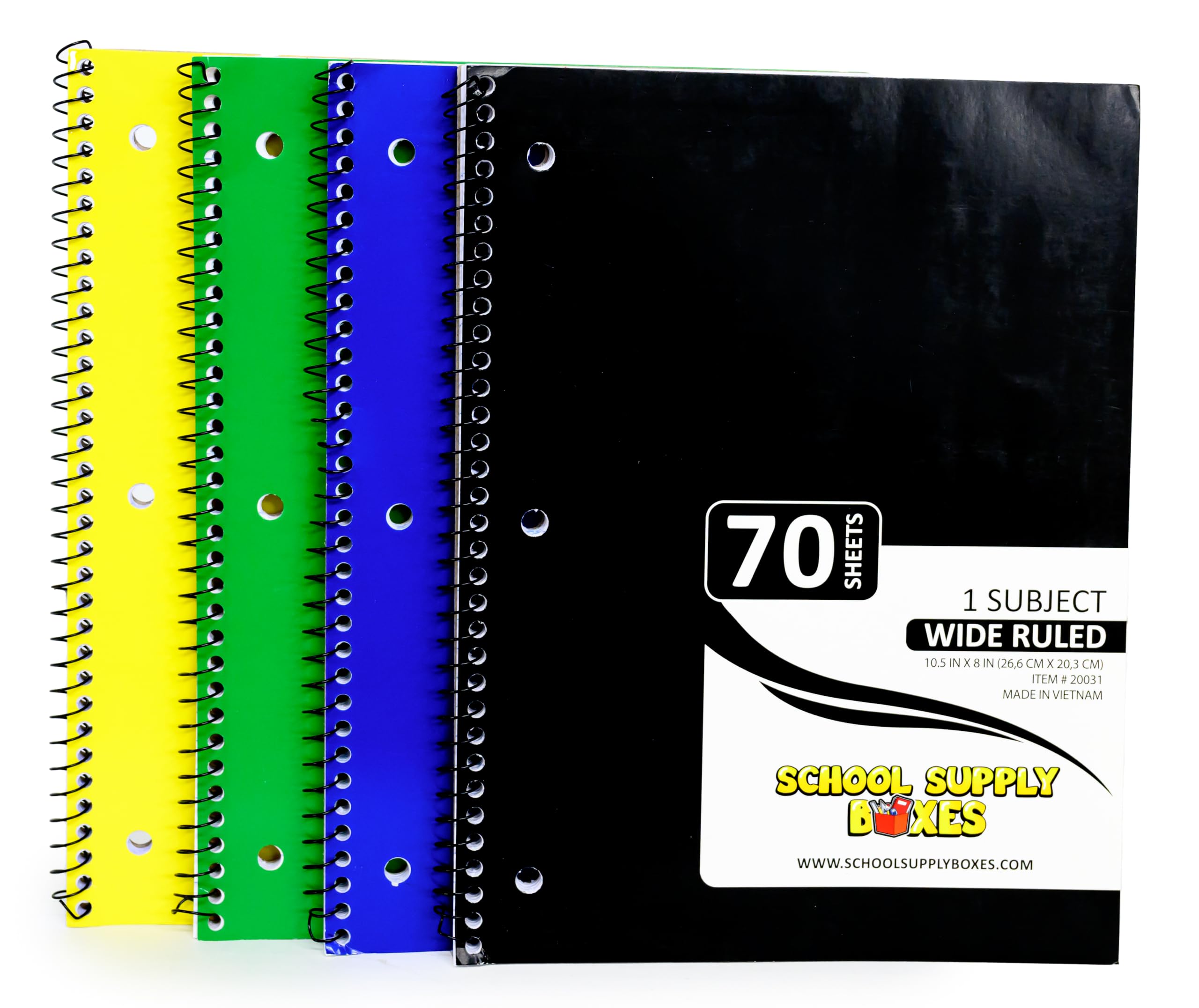 School Supply Boxes - Set per scrittura scolastica elementare, 1 scatola, 51 pezzi per scatola, elementi essenziali per il ritorno a scuola, include libri di composizione, fogli sfusi, schede indice