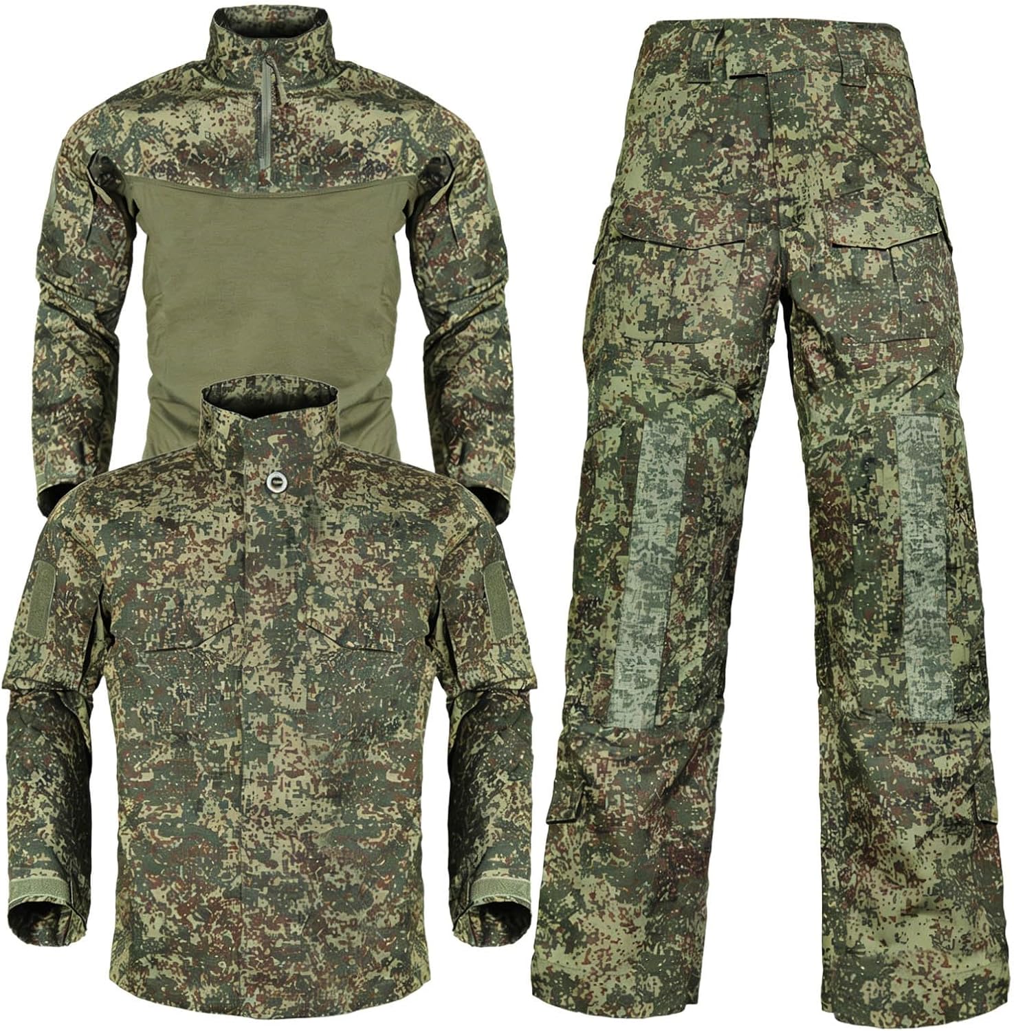 Tactical Military Russian Camouflage BDU Uniform Set for Men Combat Shirt & Pants Ripstop Apparel