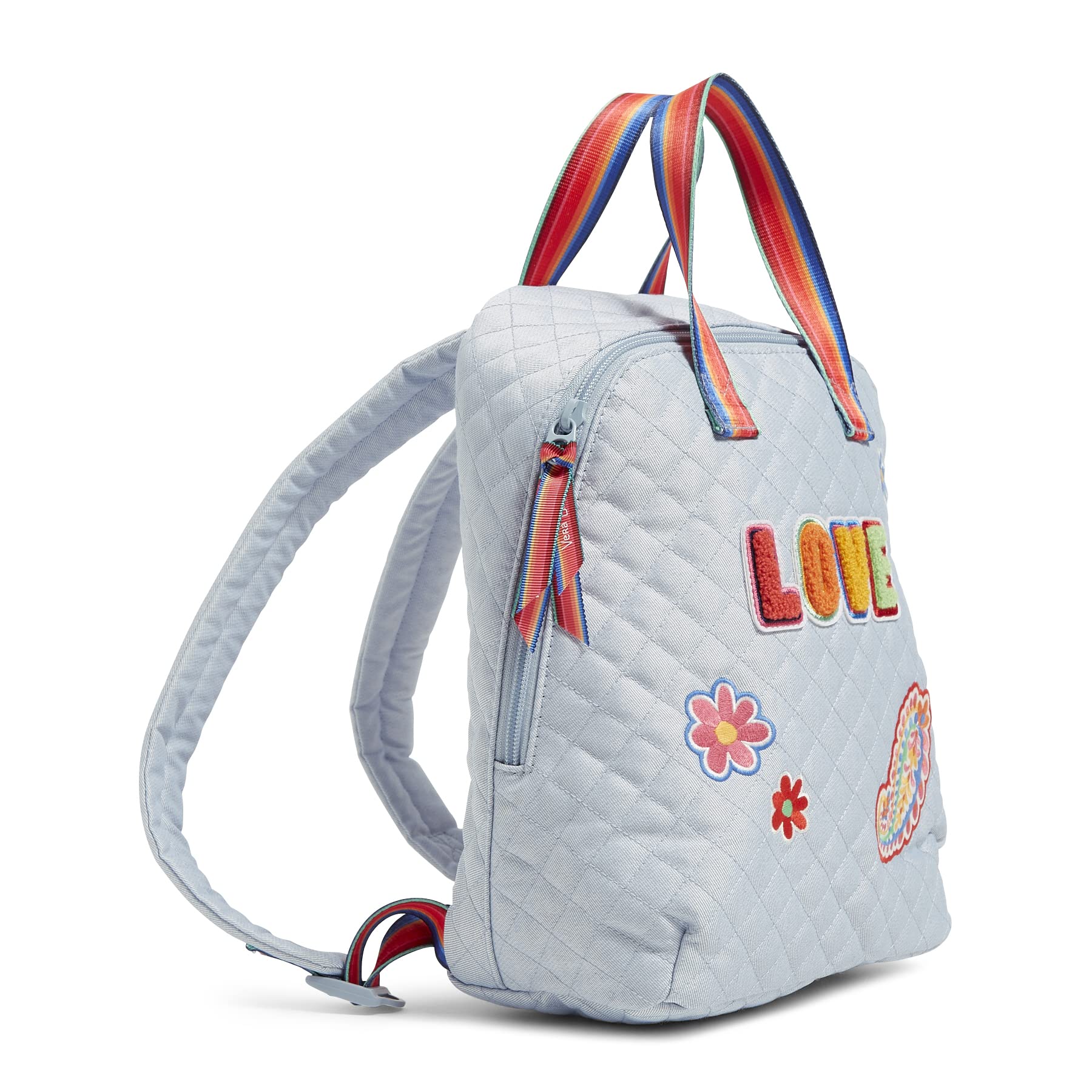 Vera Bradley Women's Denim Mini Totepack Backpack, Pride Bright Stripe, One Size