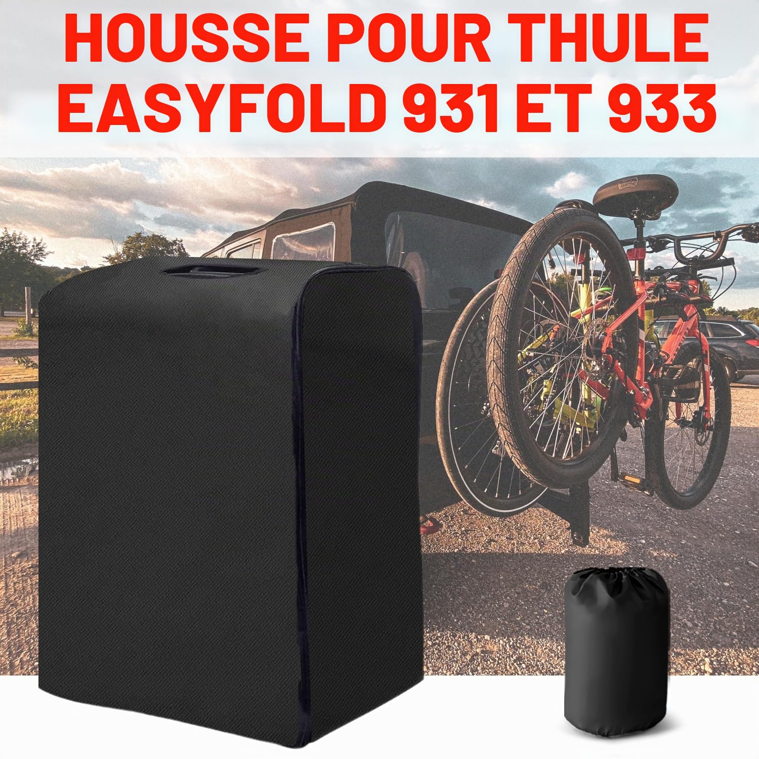 Sac pour Thule Easyfold 931 et 933 Porte-vélo, Anti-poussière, Imperméable, en Tissu Oxford 600D Durable, Housse de Transport pour EasyFold XT 2 (Noir)