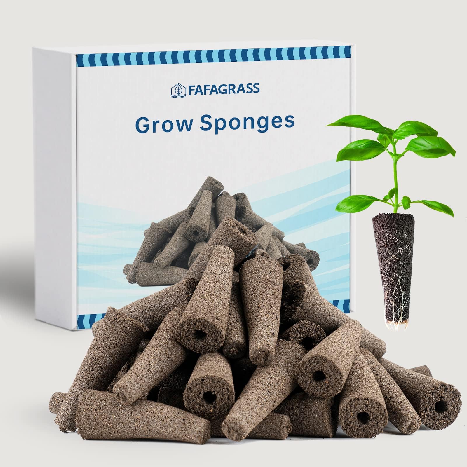 FAFAGRASS Grow Sponges 30 Pcs Replacement for Indoor Garden, Eco-Friendly Seed Pods for Indoor Garden Grow Sponges for Hydroponics Growing System Seed Starter kit