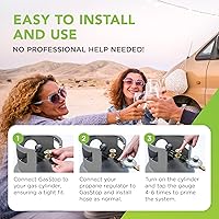 Vista 5 de Medidor de tanque de propano con detector de fugas y apagado de emergencia, indicador de presión, medidor universal, accesorios para caravanas