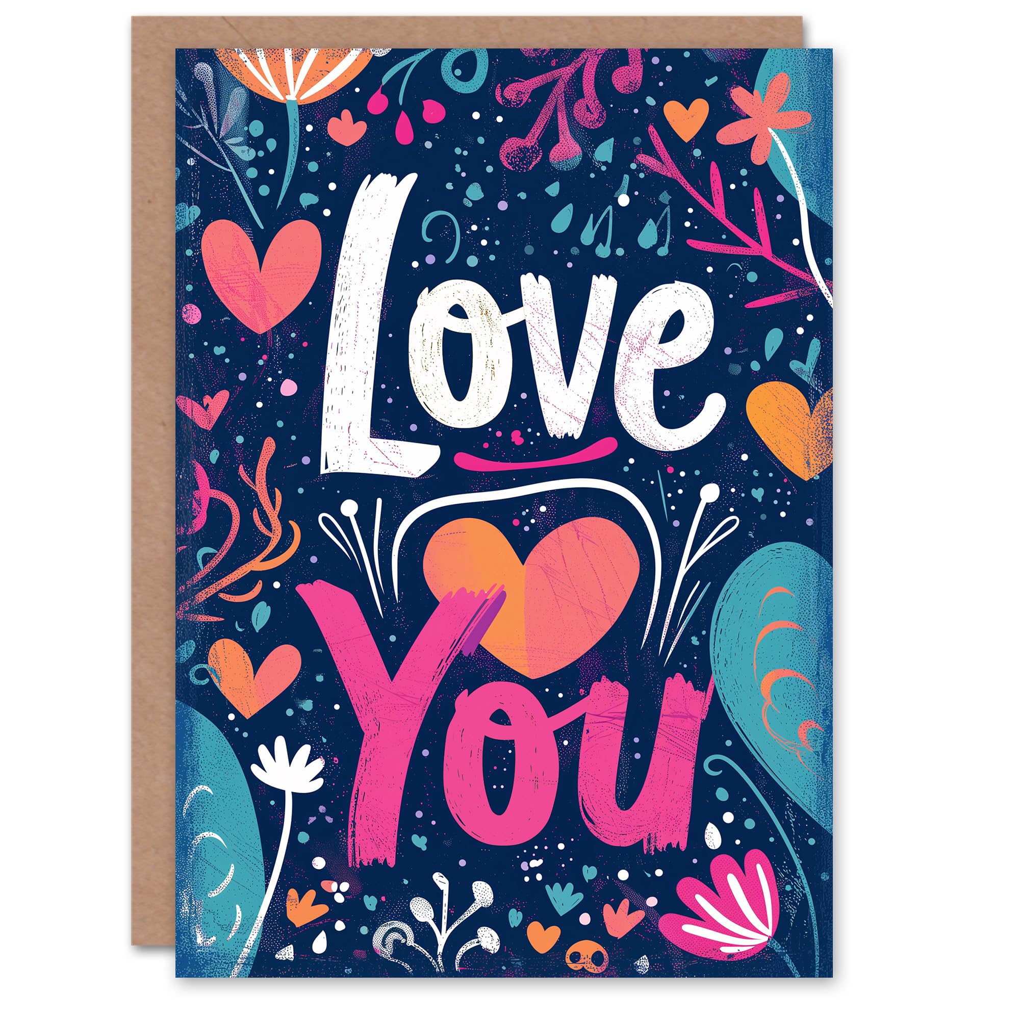 Artery8 Valentines Day Greeting Card Flowers Hearts Love You For Her Wife Partner