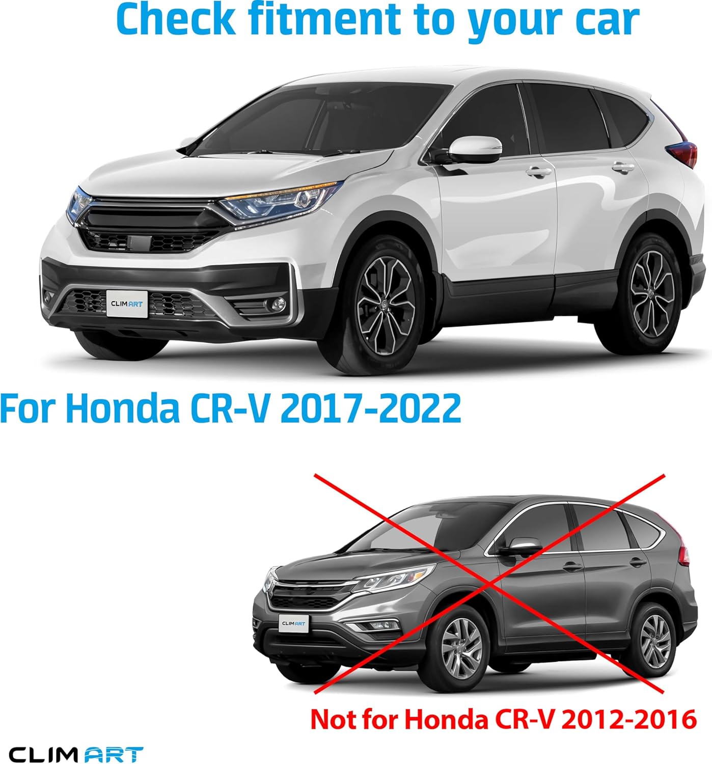 CLIM ART Custom Fit Mud Flaps for Honda CR-V 2017-2022, 4 pcs, Easy to Install, Road and Weather Resistant Thermoplastic, Car Accessories - MF1417021