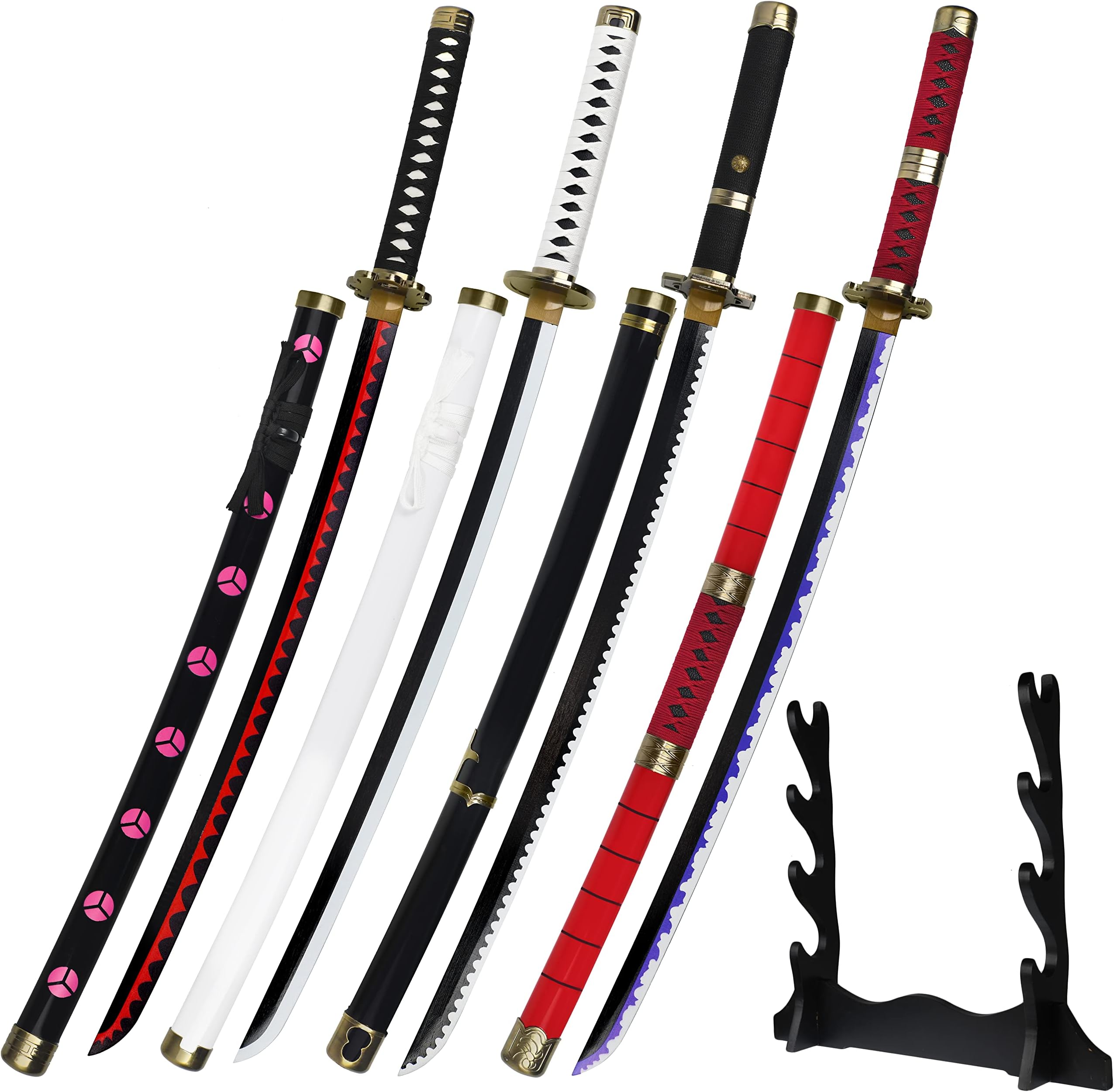 LogestZoro Replica Sword - Exact Replica from The Anime - Use for Arts Role Play Cosplay or Dรฉcor with Belt and Stand