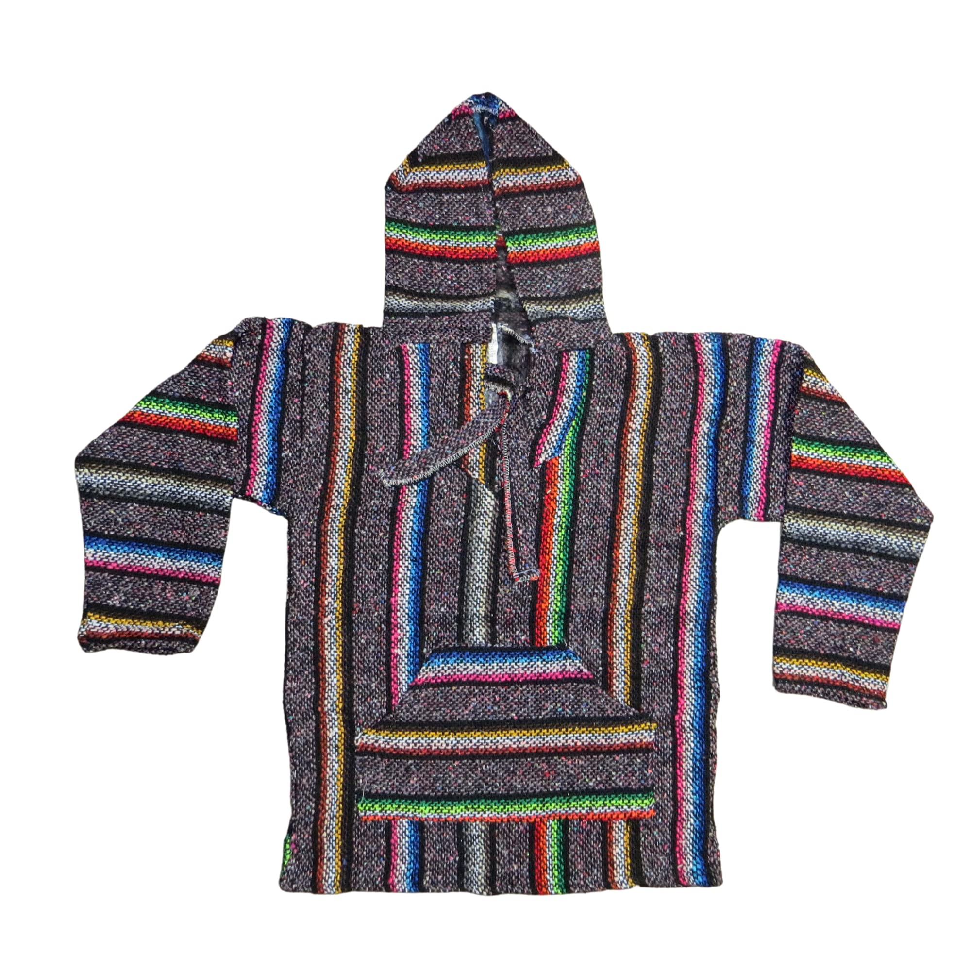 NeedzoBaja Mexican Pullover Hoodie, Unisex Bohemian Sweatshirt for Girls and Boys, Authentic Child Poncho, Assorted Colors