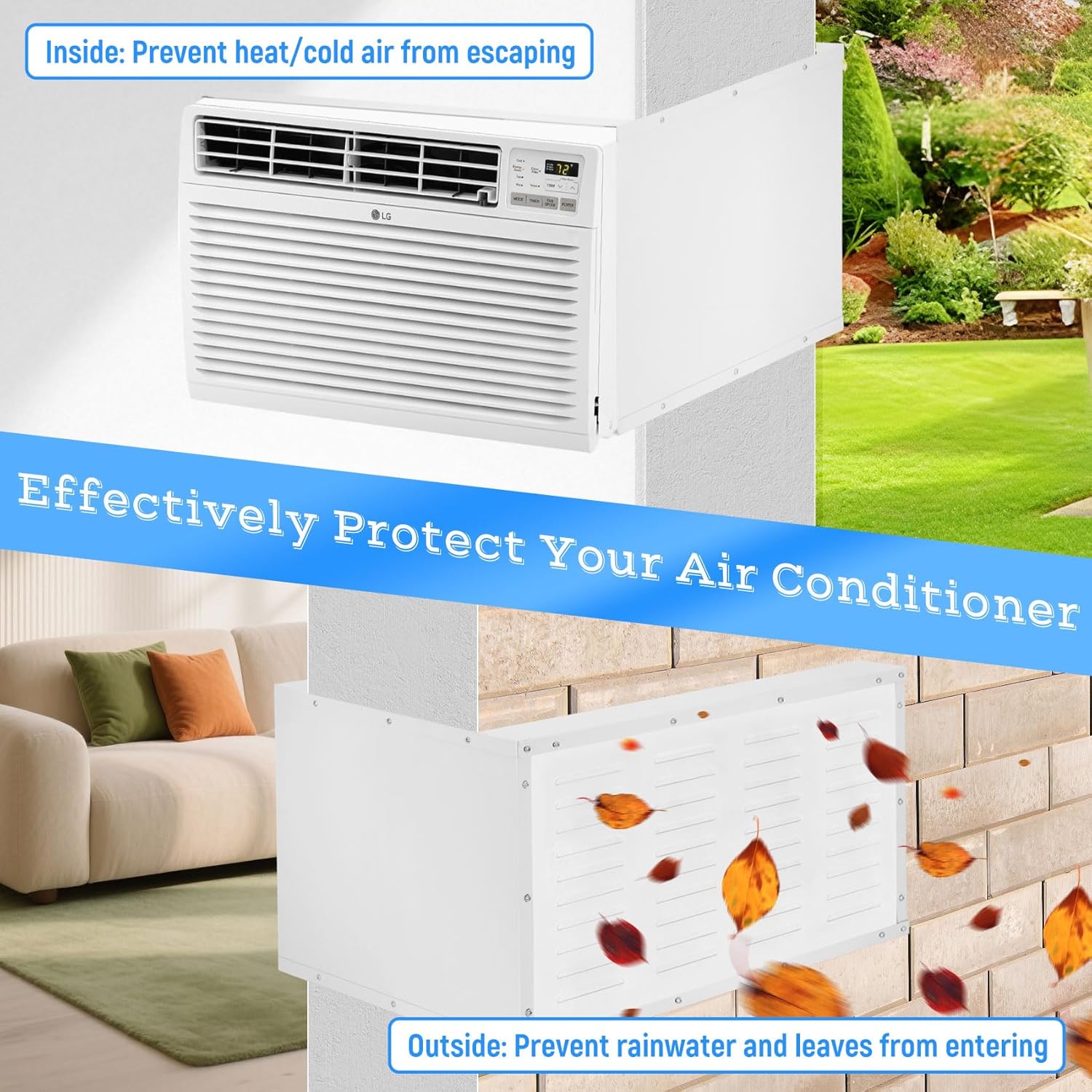 Through The Wall Air Conditioner Sleeve, 26 Inch AC Wall Sleeve, Universal Design PTAC Wall Sleeve, Sturdy Thickened Wall AC Sleeve, Wall Air Conditioner Sleeve for 26 Inch Unit