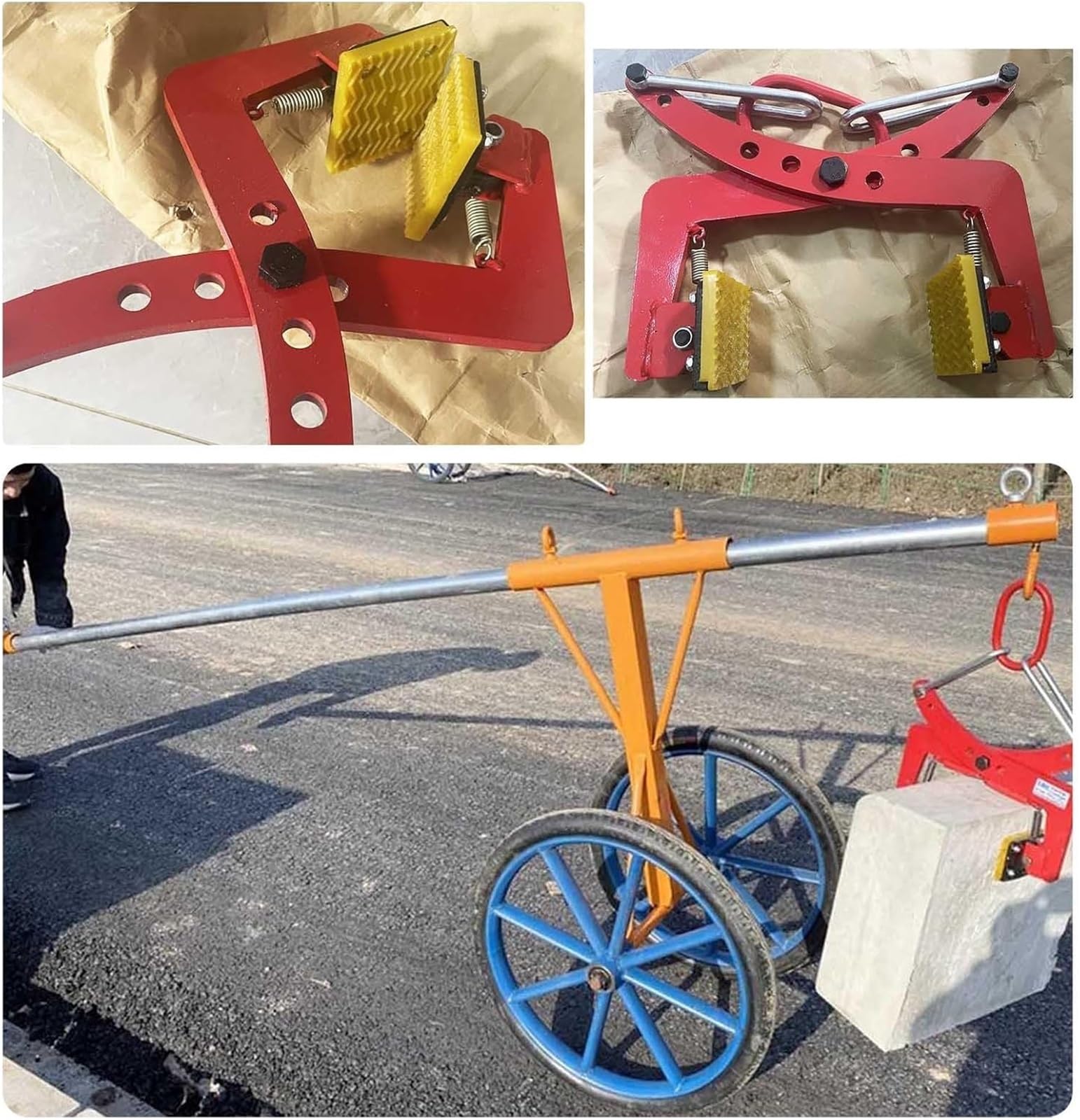 Morsetto per Sollevamento Pietre ad Alta Resistenza per Granito, Marmo, Vetro e lastre di Acciaio - Strumento di Sollevamento a Forbice (Apertura da 6 a 18 cm) - Ideale p