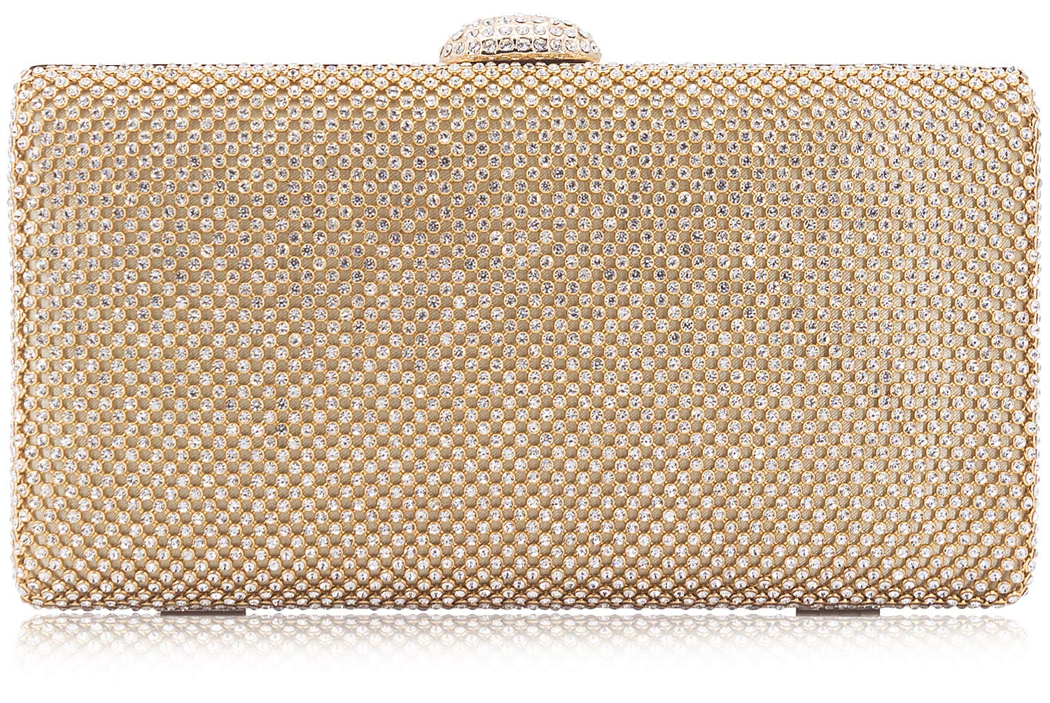 Dexmay Large Rhinestone Purse with Crystal Clasp Evening Clutch Bag Formal Party Handbag