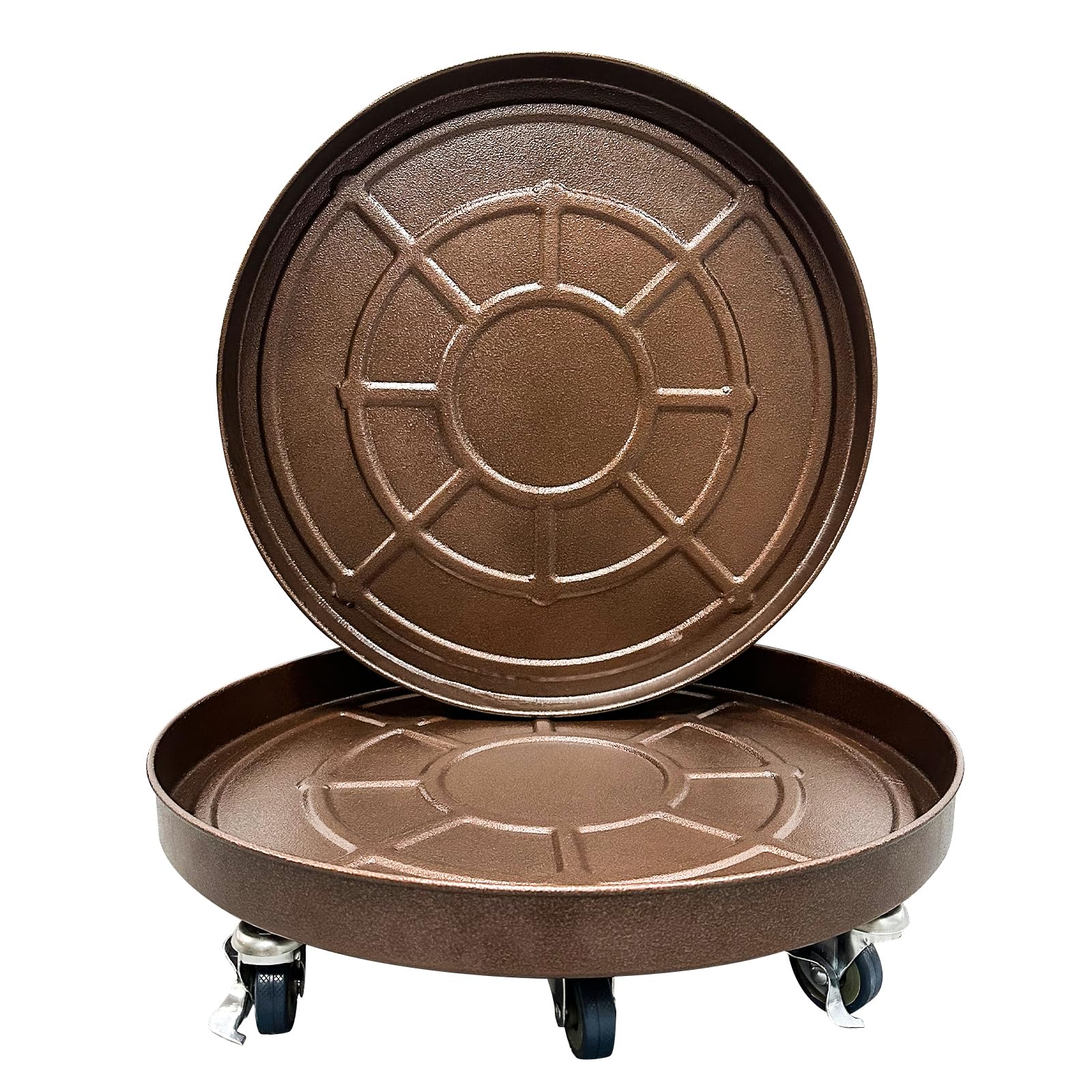 3 Pack Plant Caddy 20 Inches Heavy Duty Plant Stand with Lockable Wheels, Support 310 Lbs Plants, Indoor and Outdoor Flowerpot Tray (20, Matte Bronze)