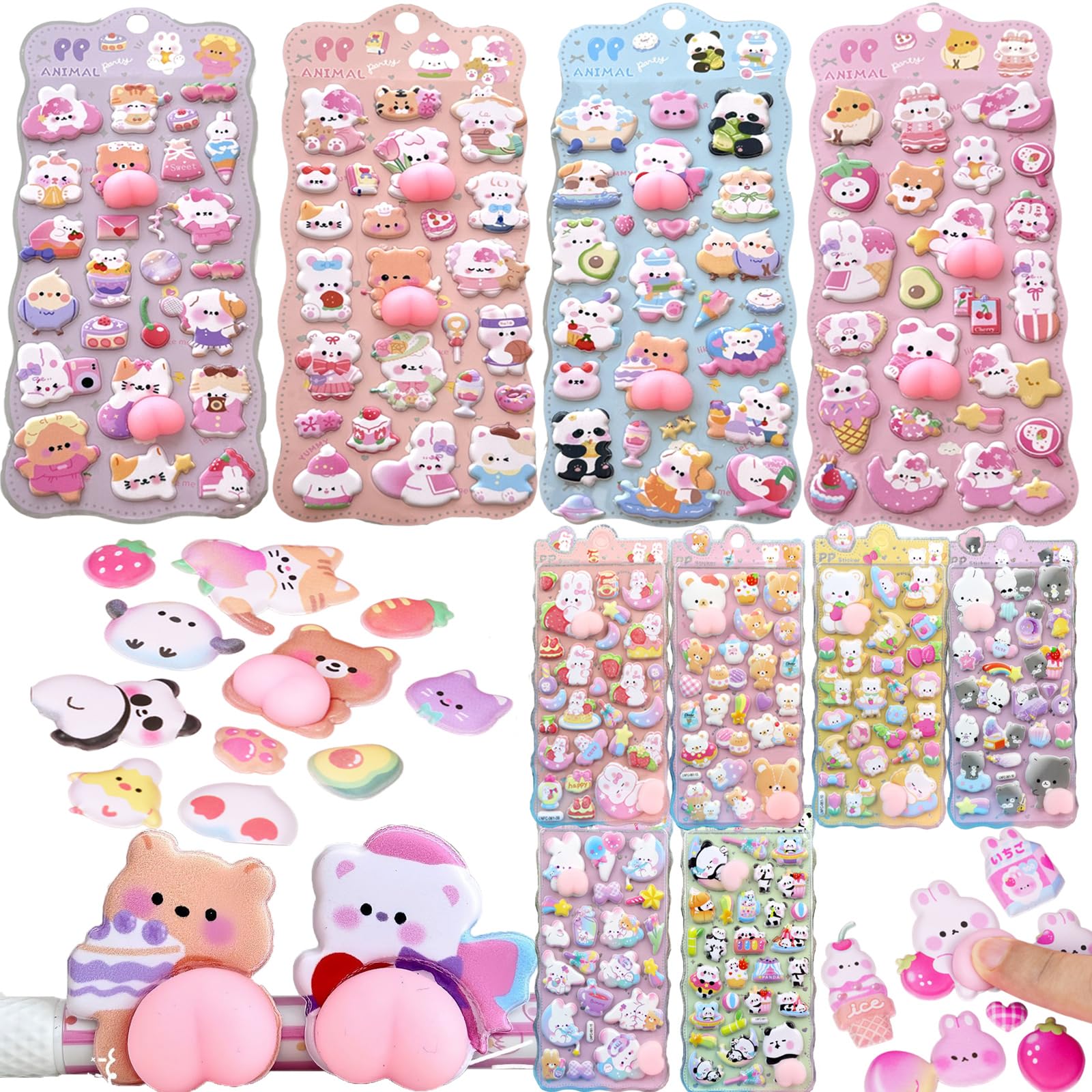 Amazon.co.jp: ぷっくりシール かわいい お尻 シール うさぎ 2枚4枚