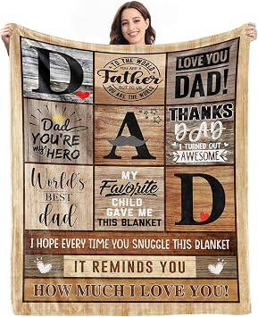 Gift for Dad from Daughter Son - Fathers Day Dad Gifts Blanket
