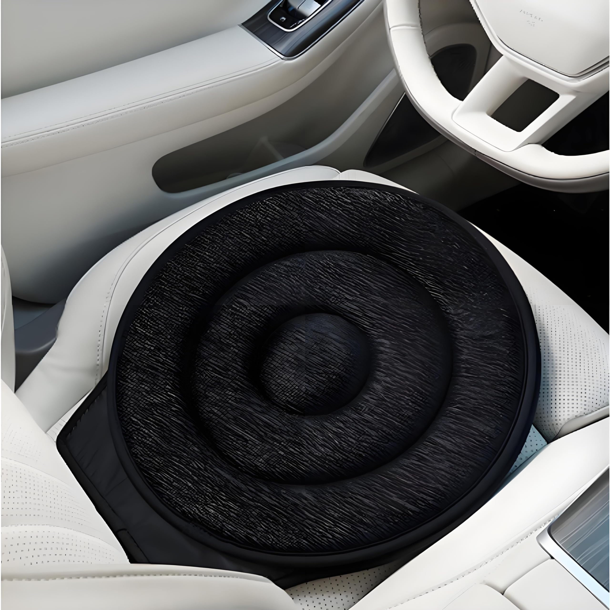 QIZUN Swivel Car Seat for Mercedes-Benz C-Klasse W206 S206 2021-2026 360 Degree Rotating Seat Cushion with Non-Slip Base and Ultra-Slim Design for Mobility Support 40cm