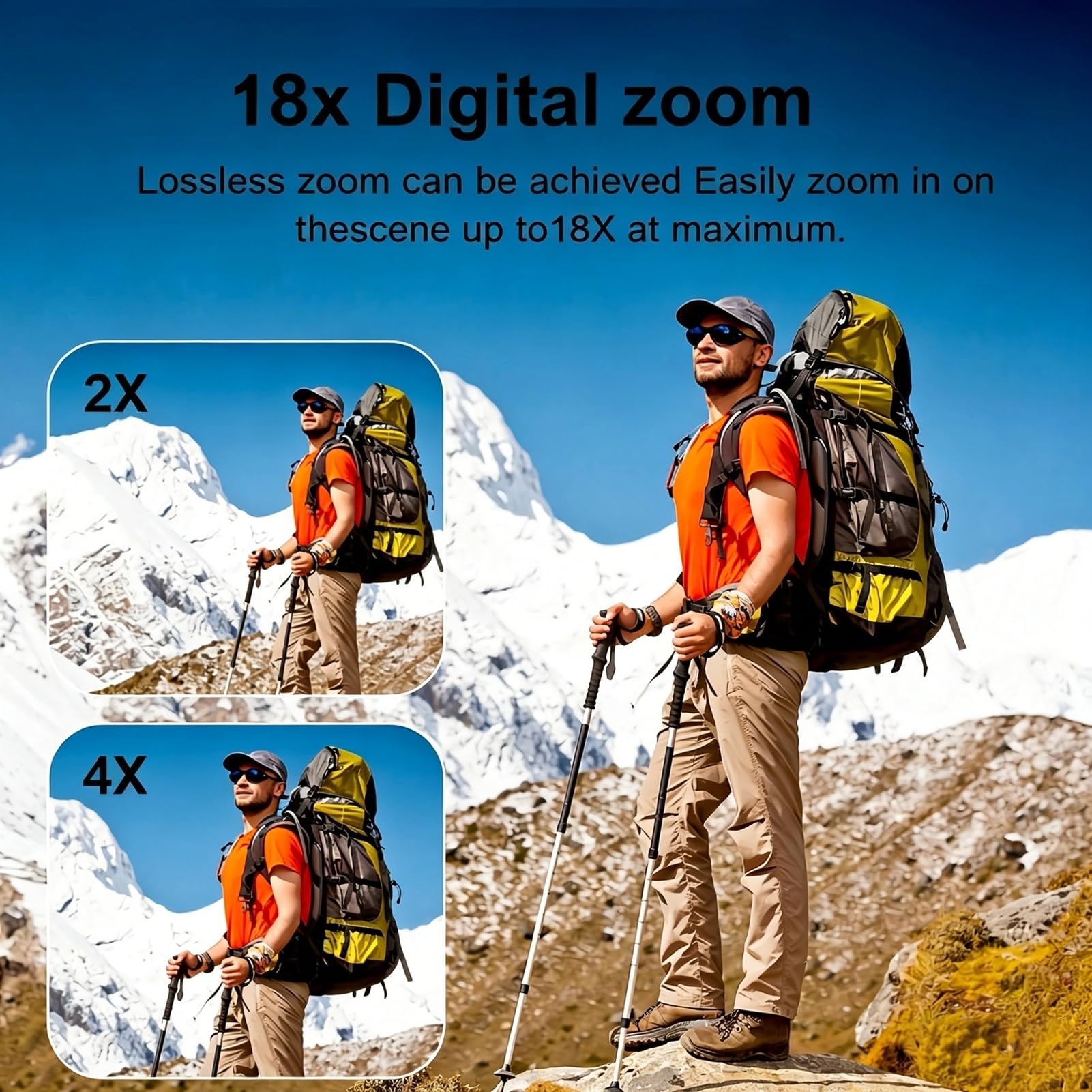 REEDTOCK Fotocamera portatile 4K con foto da 75 MP, fotocamera per vlogging con touchscreen da 1,75 pollici, batteria 2400 mAh per registrazione di 180 minuti, videocamera tascabile con viso a 330° e