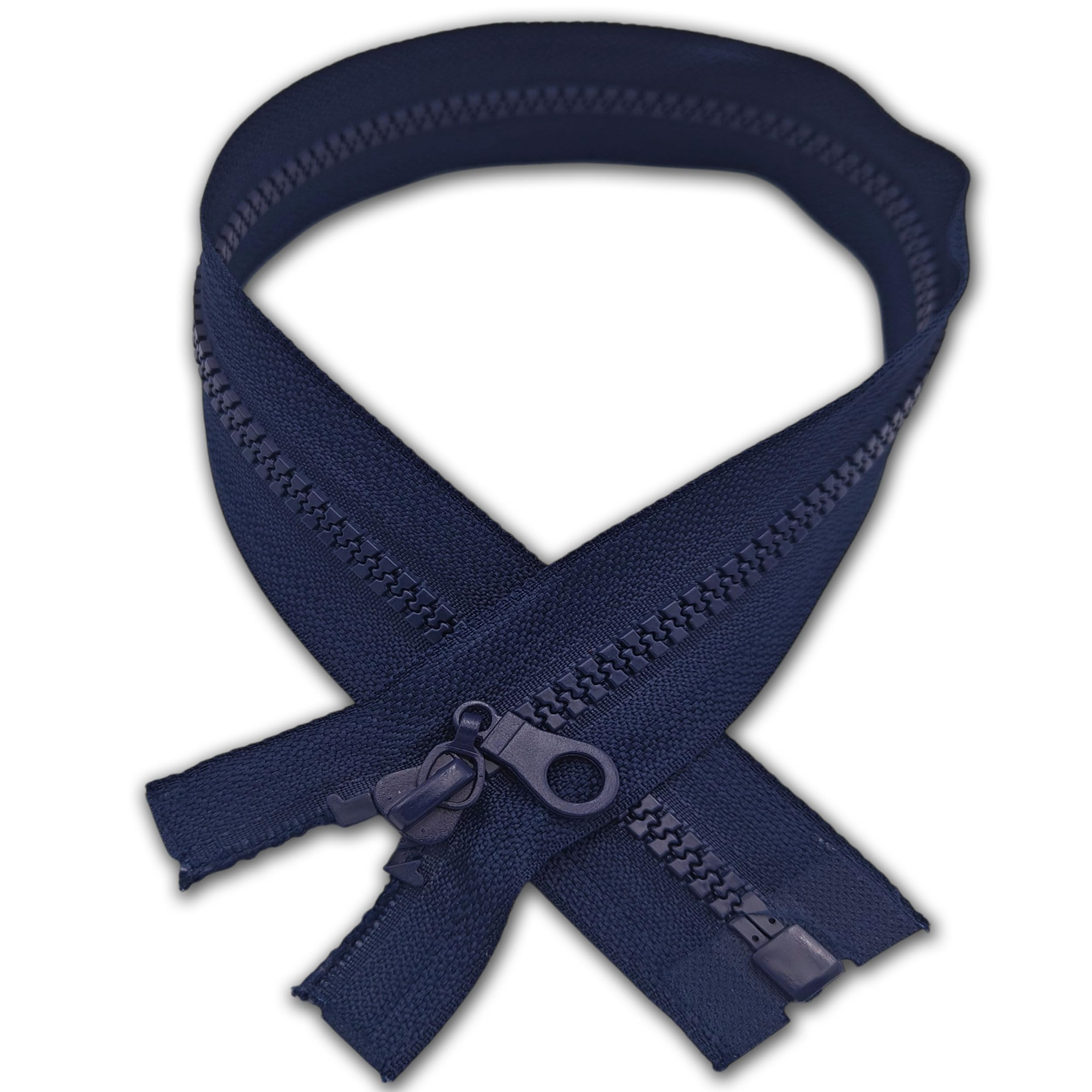 1pc Chunky Zip 35cm (13.7") Open-End Single Slider Fastener One Way Resin Zip for Jackets Coats Zipper Replacement (Navy Blue)