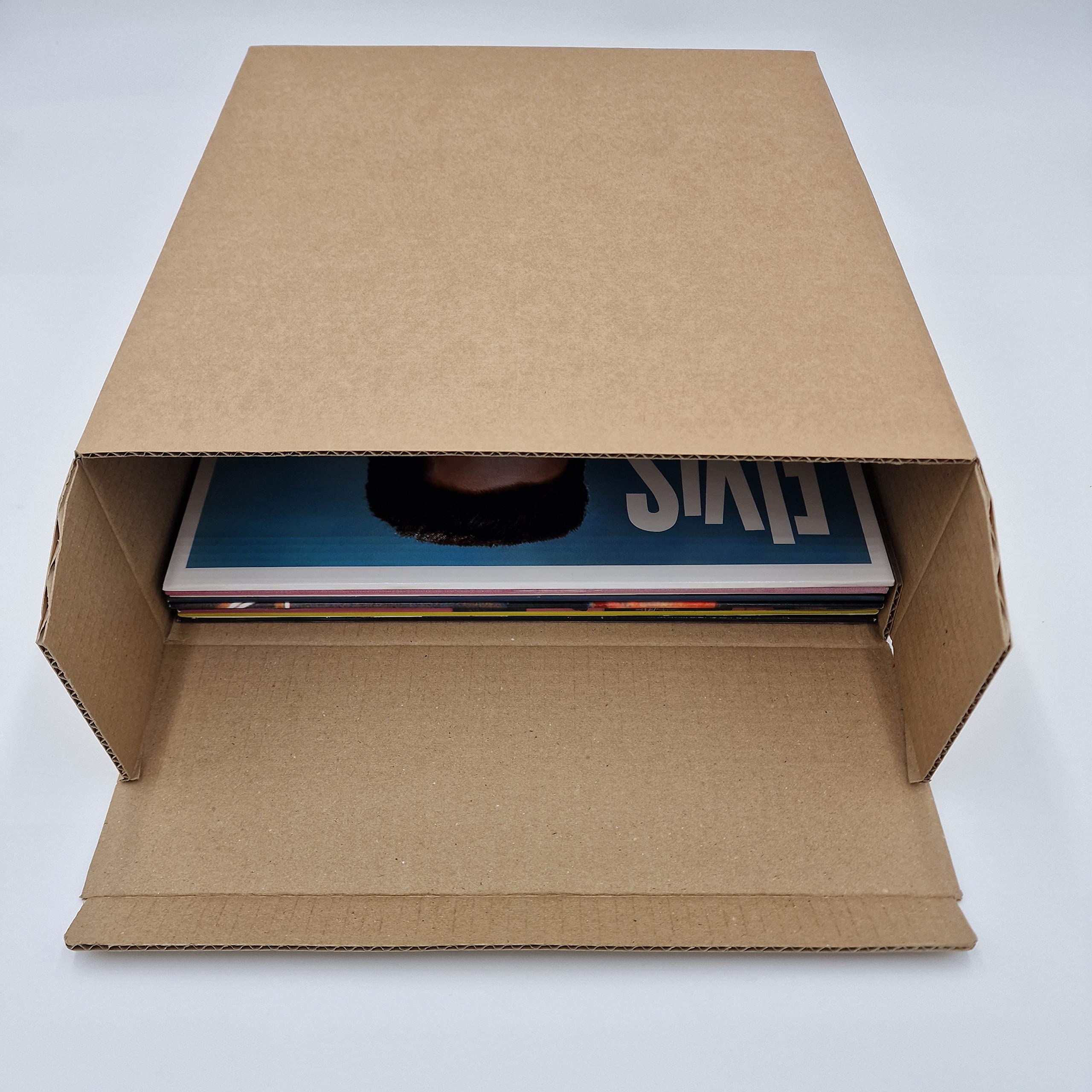 Panmer 12" Vinyl Storage Box Fits 25 LPs Easy Assemble Thick Cardboard Box (10)