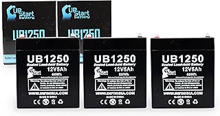 3 Pack Replacement for Acme Security System EP1245 Battery - Replacement UB1250 Universal Sealed Lead Acid Battery (12V, 5Ah, 5000mAh, F1 Terminal, AGM, SLA) - Includes 6 F1 to F2 Terminal Adapters