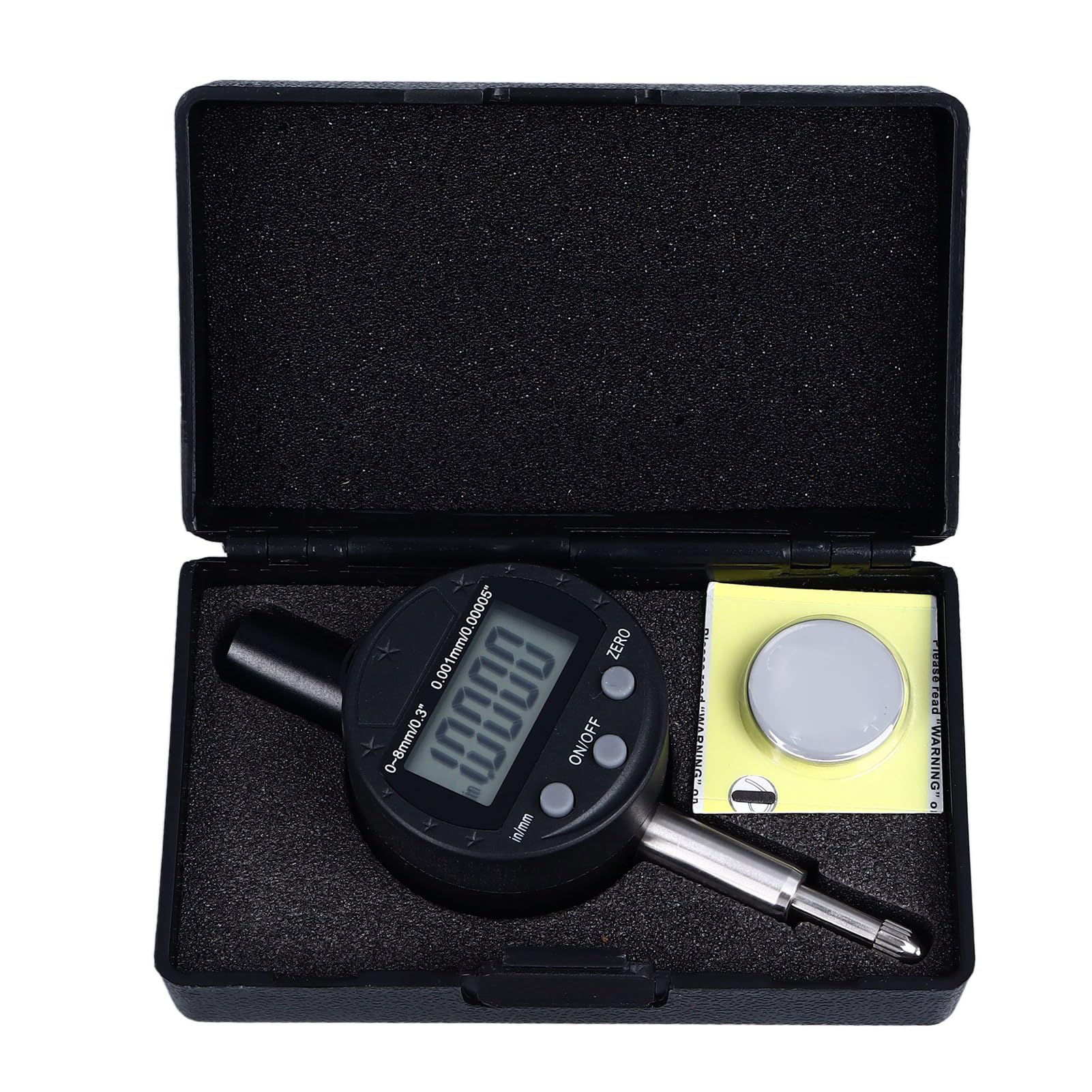 Comparador Pantalla digital Calibre Alta precisión 0,00005 pulgadas Resolución 0,001 mm Rango de 0 a 8 mm para uso industrial en laboratorio Material de aleación de aluminio