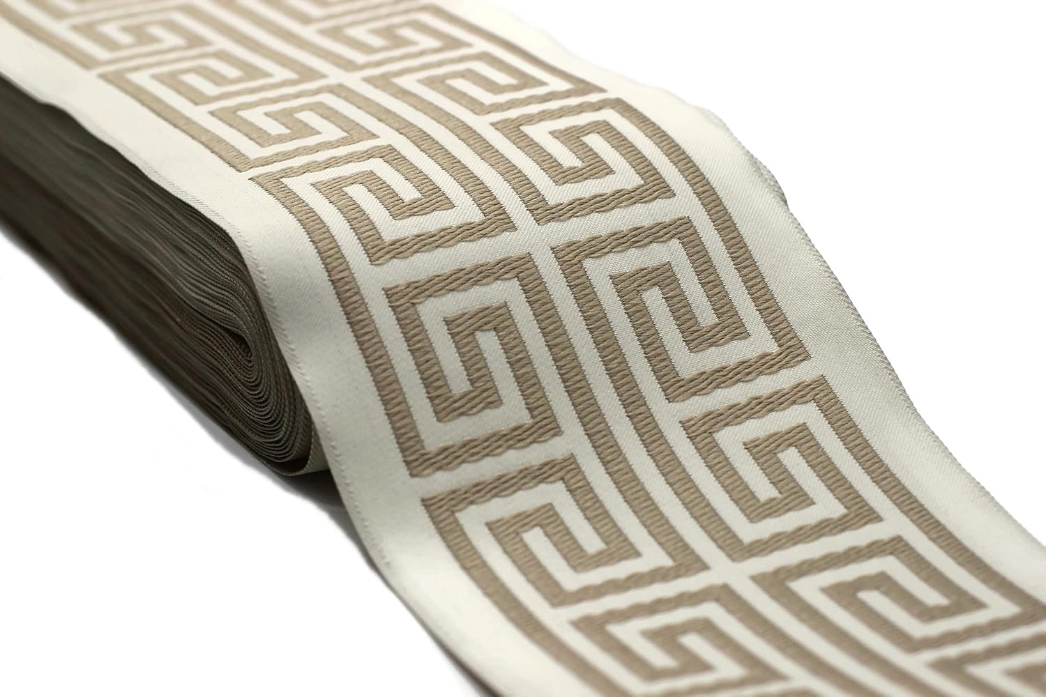 16 Yards Length 3.93 inch Width Cream Greek Key Trim Jacquard Trims for Your Drapes Curtains Drapery Banding Tape Upholstery Fabric 176-V2