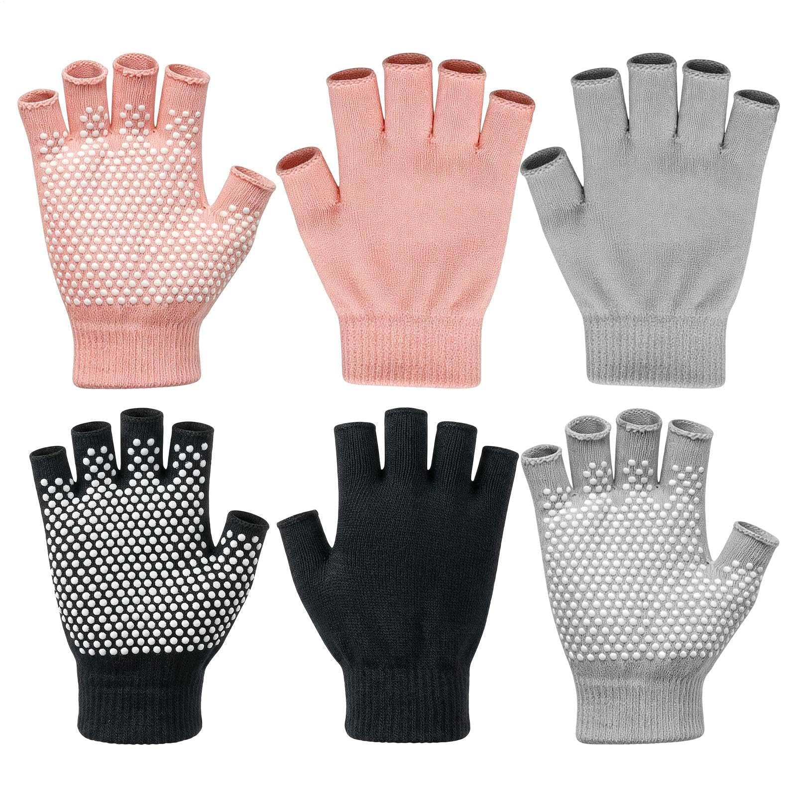 Yoga-Handschuhe mit Griffen für Damen, fingerlose Pilates-Fäustlinge – Krafttrainingshandschuhe, für Anfänger, Profis, Damen, Mütter, Sportler, Zuhause, Fitnessstudio, Studio, Wohnung
