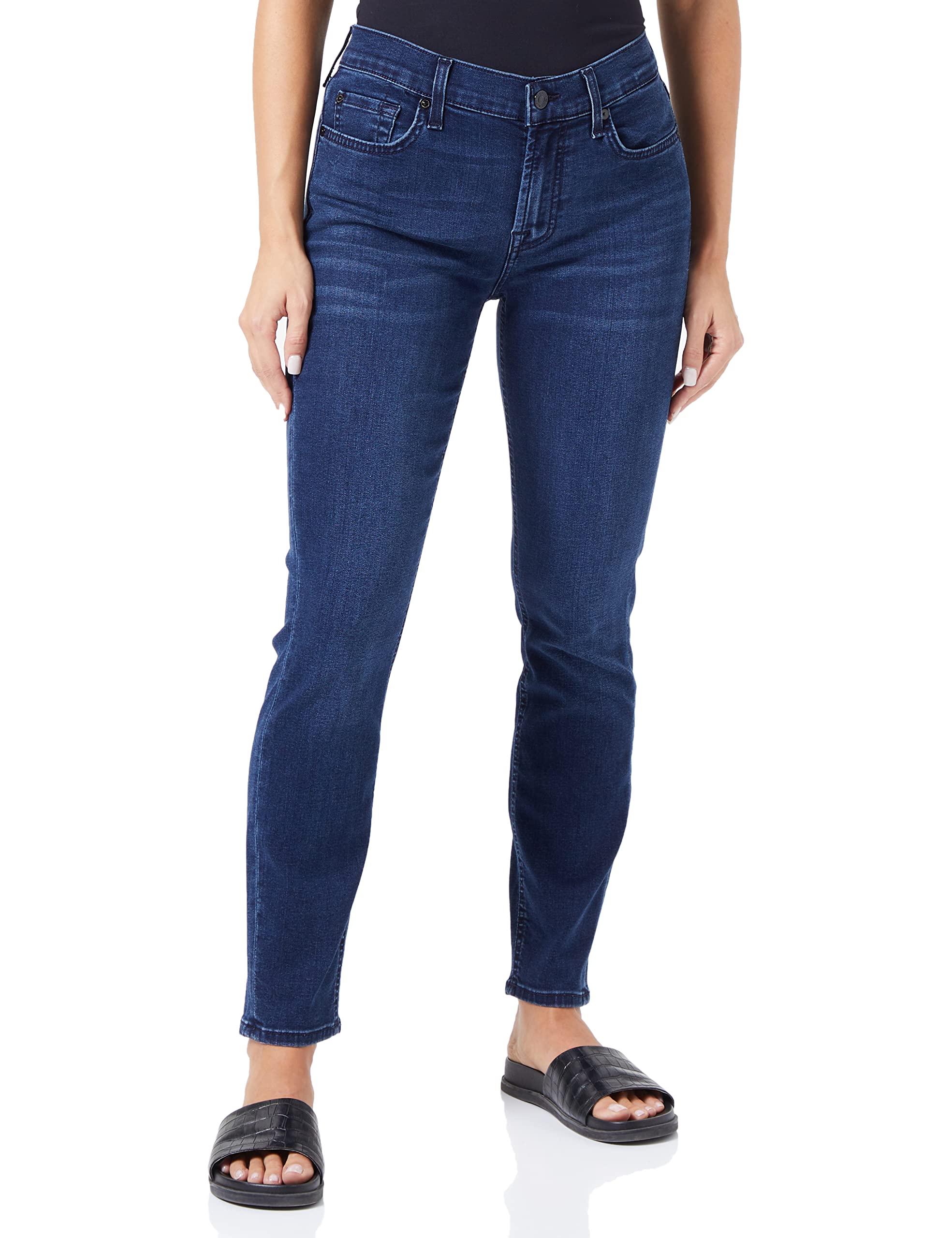 7 For All Mankind The Ankle Skinny Bair Eco, Jeans De Las Mujeres, Dark Blue, Regular