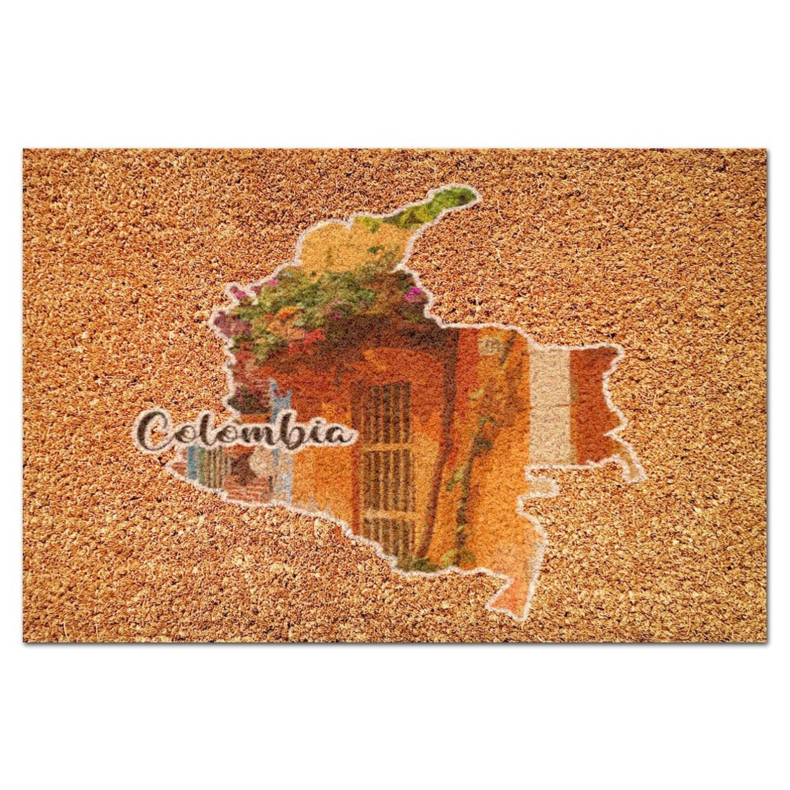 Tapis de bienvenue Colombie en coco au design authentique