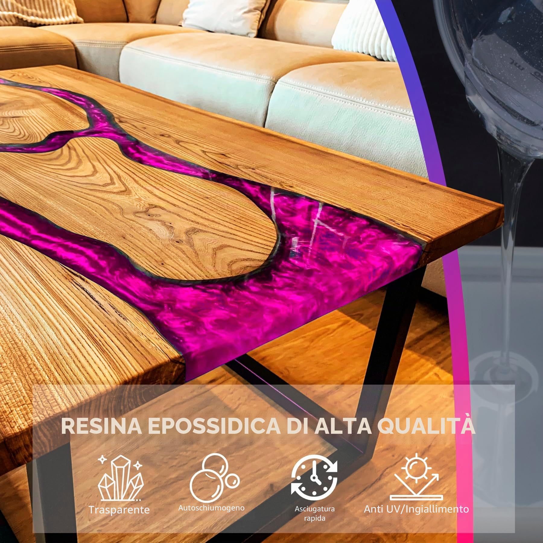 Resina epossidica con indurente - 4,8 kg / 4,5 L Resina epossidica chiara con pompa per versare e rivestire, piani da tavolo - Resina epossidica senza bolle per creazione di gioielli, forme in resina