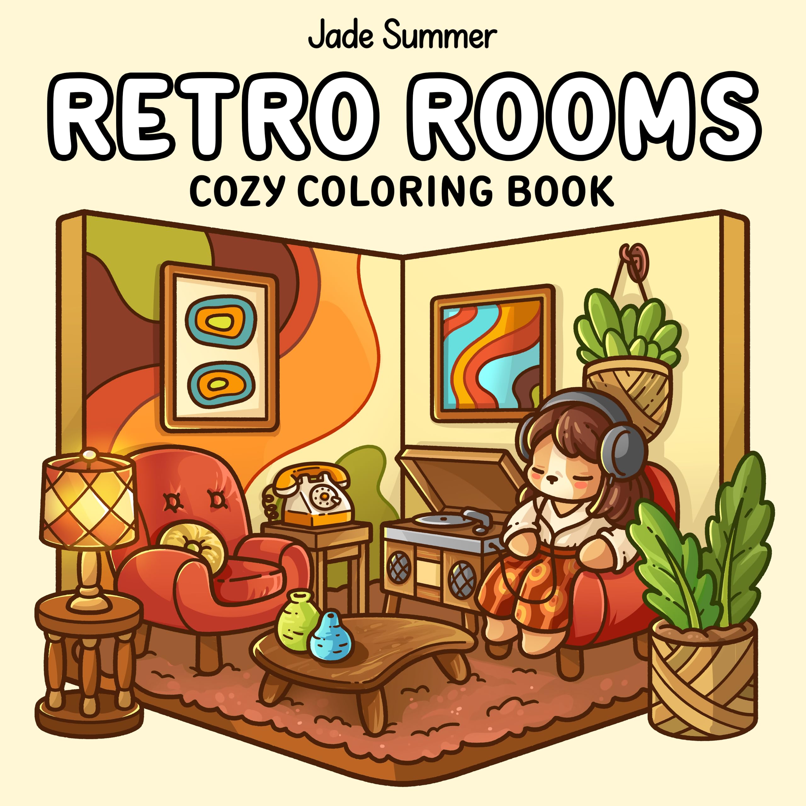 Retro Rooms: Cozy Coloring Book for Adults and Teens with Vintage Interiors and Timeless Scenes for Relaxation