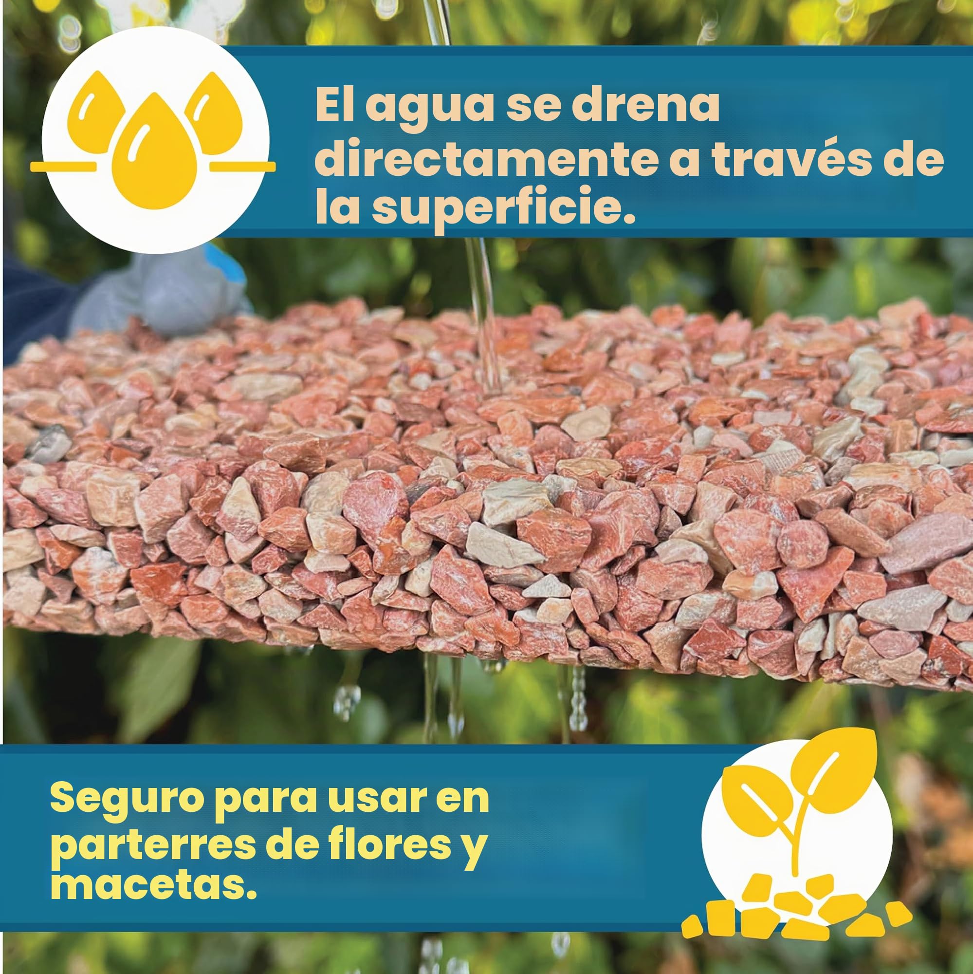 Vuba EASIHOLD ROCKS - Carpeta de grava de 2,5 l para pegar piedras, corteza y grava en bordes, patios y caminos de jardín. Dura hasta 3 años, no tóxico, listo para usar.