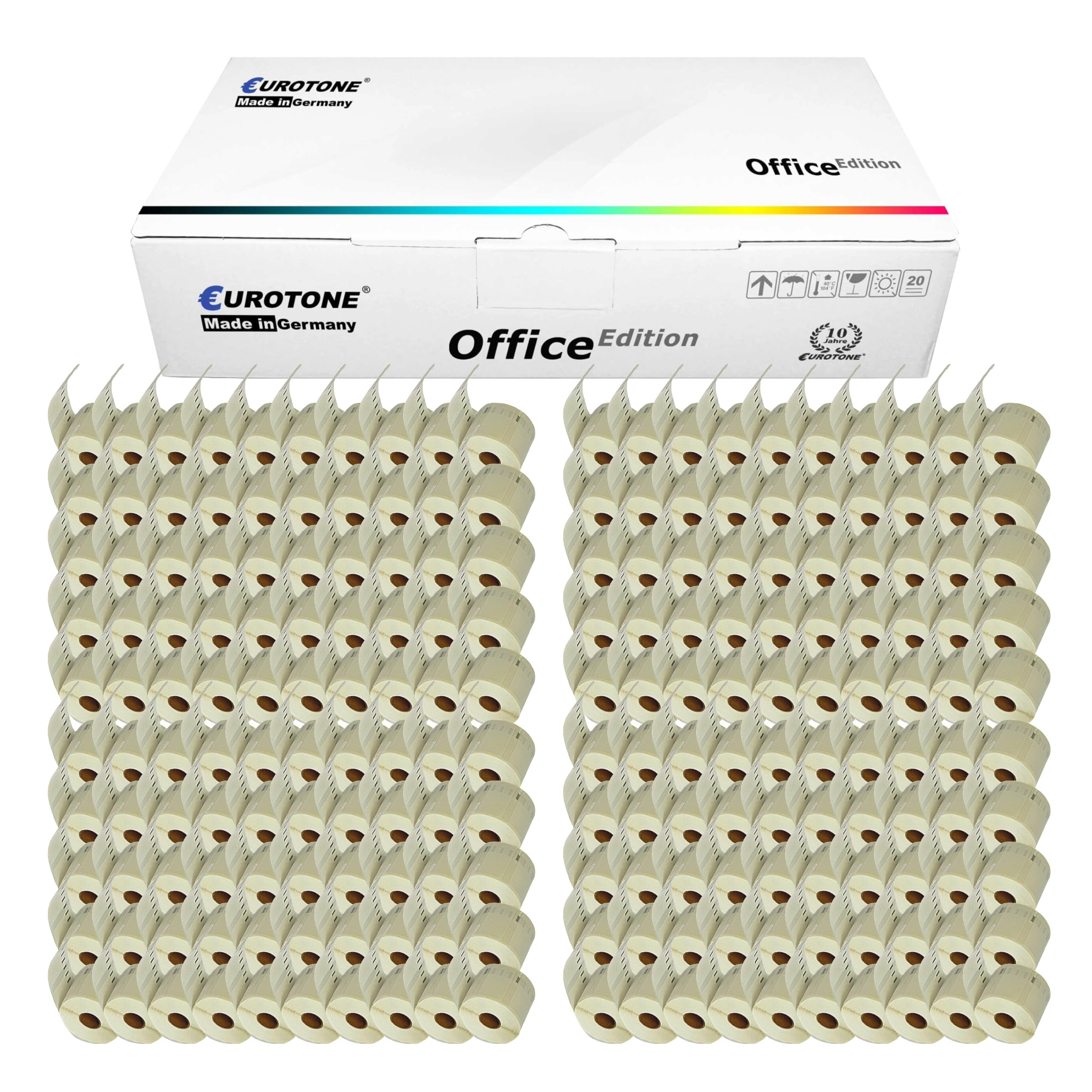 Eurotone 99018 - 200 rotoli di etichette compatibili con stampanti Dymo LabelWriter & Seiko (38 mm x 190 mm) (fino a 1000 pezzi)