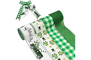 TLSWSHSY 4 Rolls St. Patrick's Day Wired Ribbon