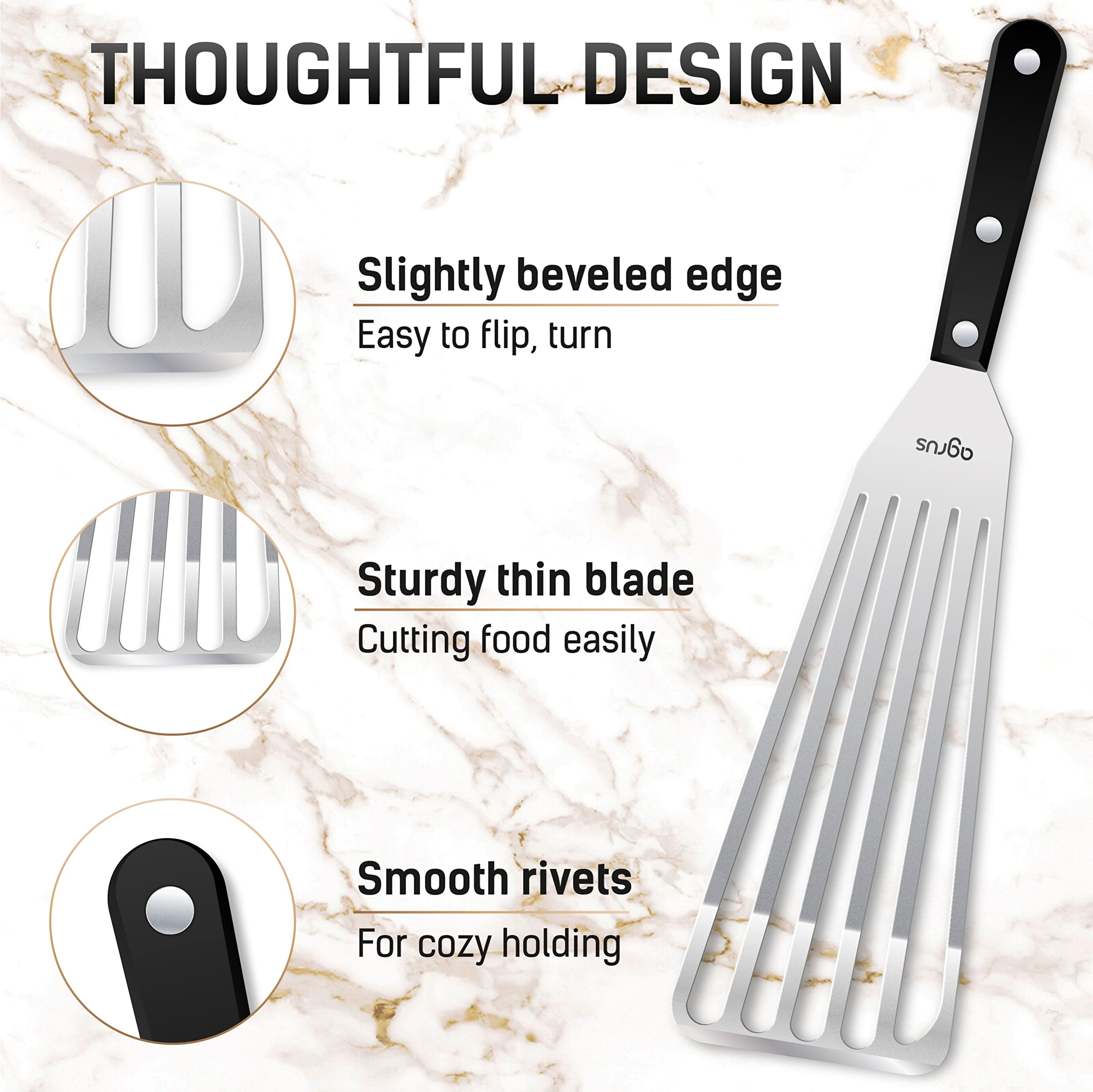 Fischspatel Edelstahl,Dünner Metallspatel Pfannenwender,Grillspatel,Ei, Omelette, Pfannkuchenspatel,Fischwender Spatel,Kleiner Spatel Metall,Abgewinkelter Schlitzwender Spatel (33 cm)