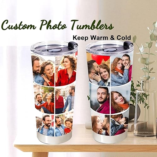 Miniatura 2 de 3UMeter Vaso personalizado con imágenes, texto, tazas personalizadas de 20 onzas para papá, mamá, amigo, tazas de café de acero inoxidable, regalo
