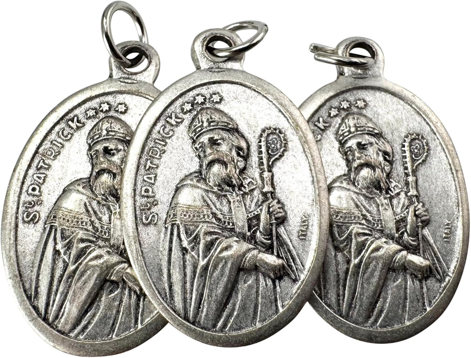 Westmon Works St Patrick Medal Set with Patron Saint of Ireland Holy Cards Irish Prayer, 3 of Each