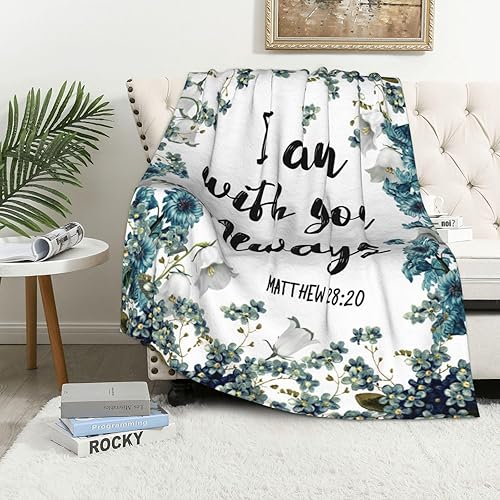 Manta con versículo bíblico con pensamientos y oraciones inspiradoras, manta religiosa de vellón para sofá y hogar, manta de franela suave con las