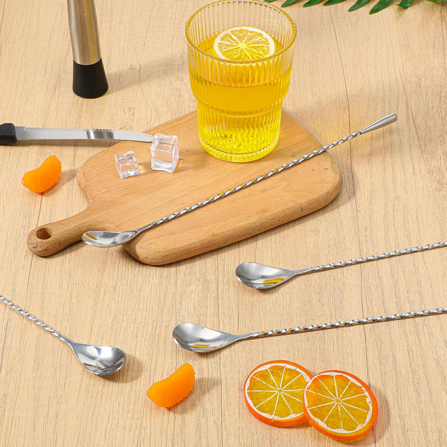 18 Pcs 12 Inch Bar Spoon Cocktail Spoon Stainless Steel Mixing Spoons Spiral Pattern with Polished Surface Stirring Spoons for Cocktail Coffee Drinks, Home Bar Party (Silver) - Image 7