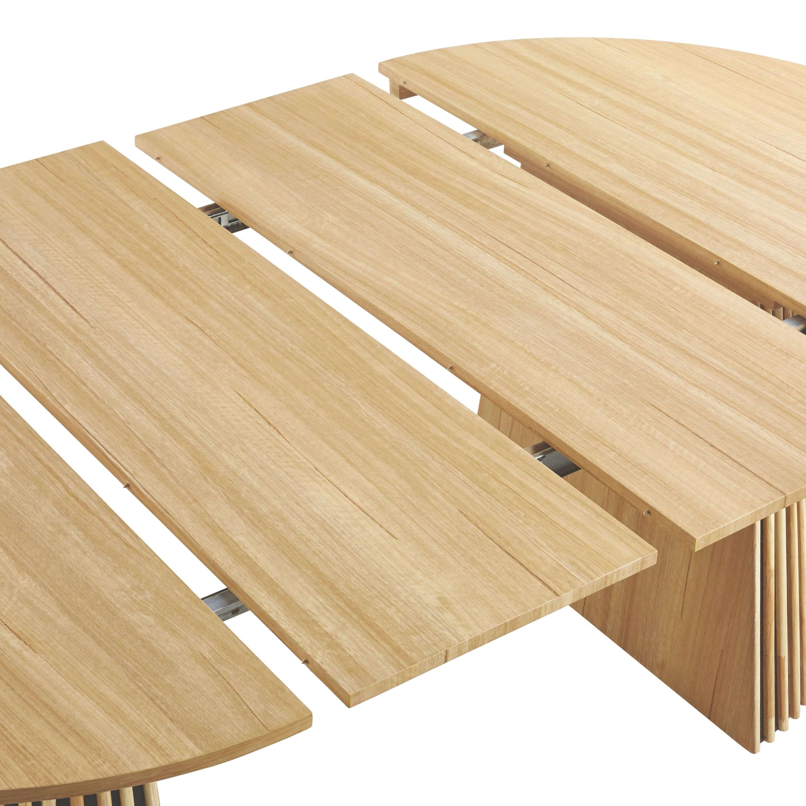 Miroytengo Mesa Comedor Extensible Redonda Árbol Salón Roble Claro 120-160-200x75x120 cm