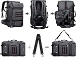 WITZMAN Carry on Travel Backpack for Men Airline Approved Fits 16" Laptop | Nylon 3 in 1 Duffle Luggage Bag with USB Charging Port, Shoe Compartment, For Weekend Getaway, Overnight Trip, B682 Grey
