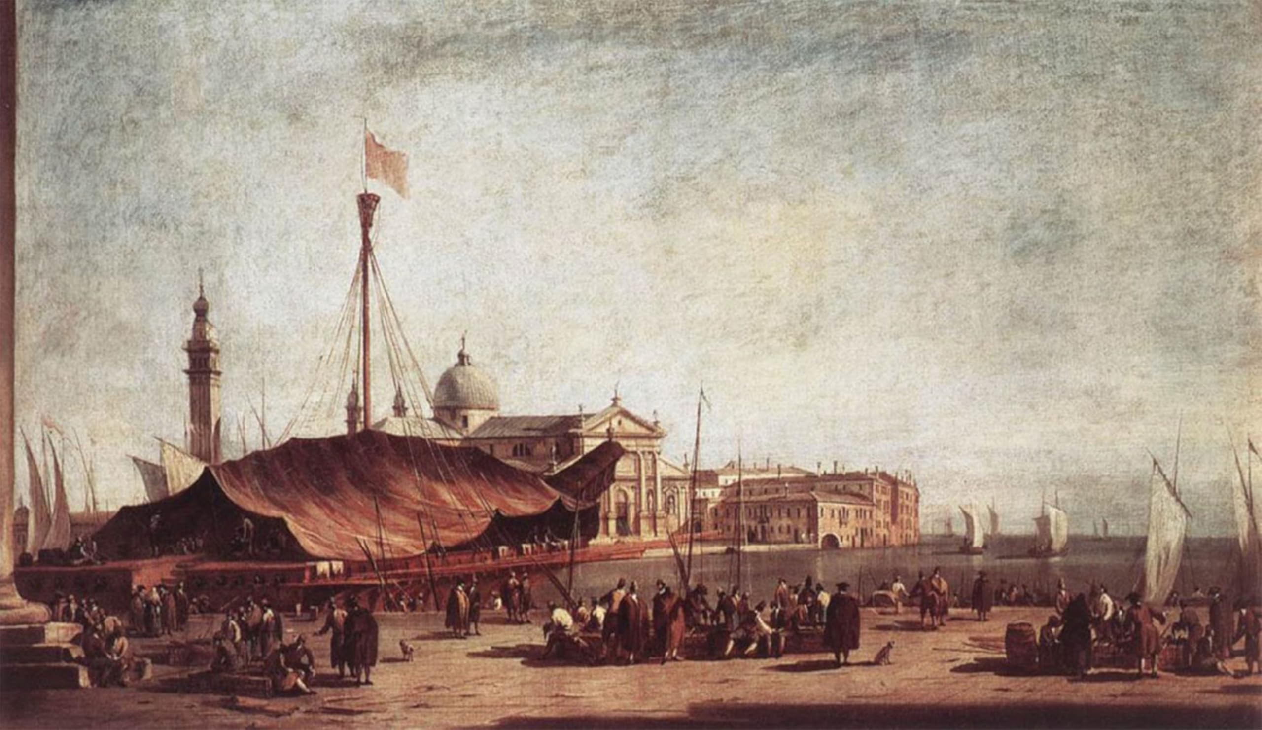 SERENDIPITP Vintage Wall Art Canvas Nordic Poster Canvas Print Picture The Piazzetta Looking toward San Giorgio Maggiore Francesco Guardi Wall Art Poster for Home Decor 60x90cm