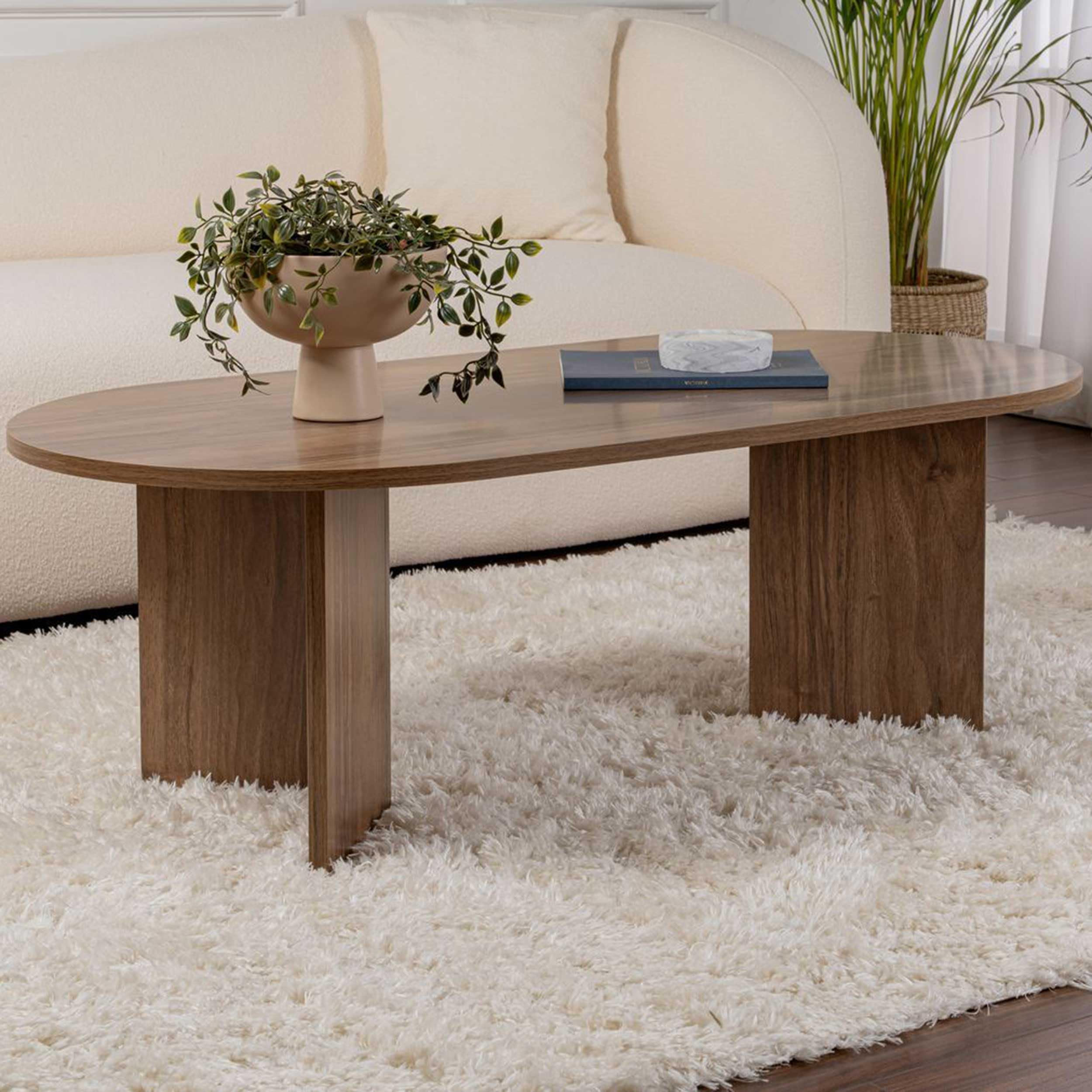 Amazon.com: Hanah Home Stylish Walnut Coffee Table, 119 cm x